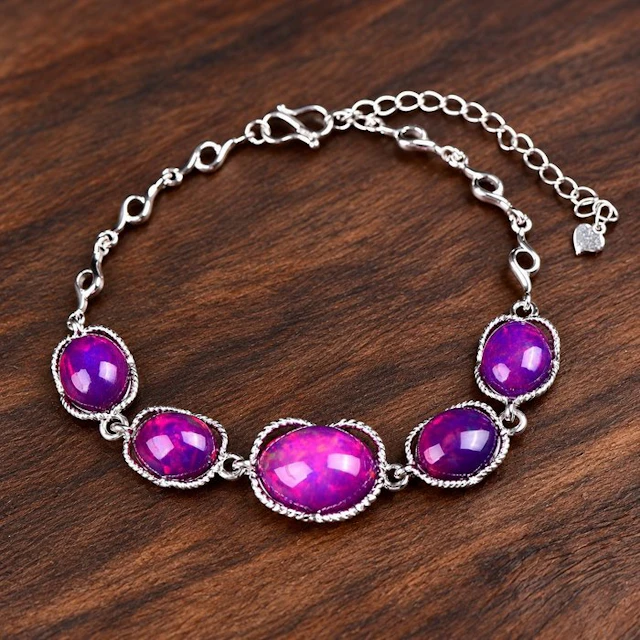 No Reserve - Highly Exclusive Natural Opal Bracelet - A...
