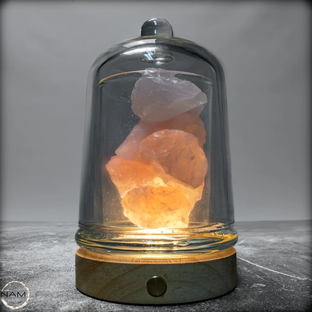 Natural crystal fragrance lamp made of Rose quartz crystals- 1422.37 g