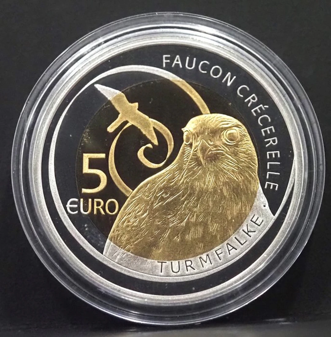 Luxembourg. 5 Euro 2009 "Faucon Crécerelle" Turmfalke Proof (No reserve price)