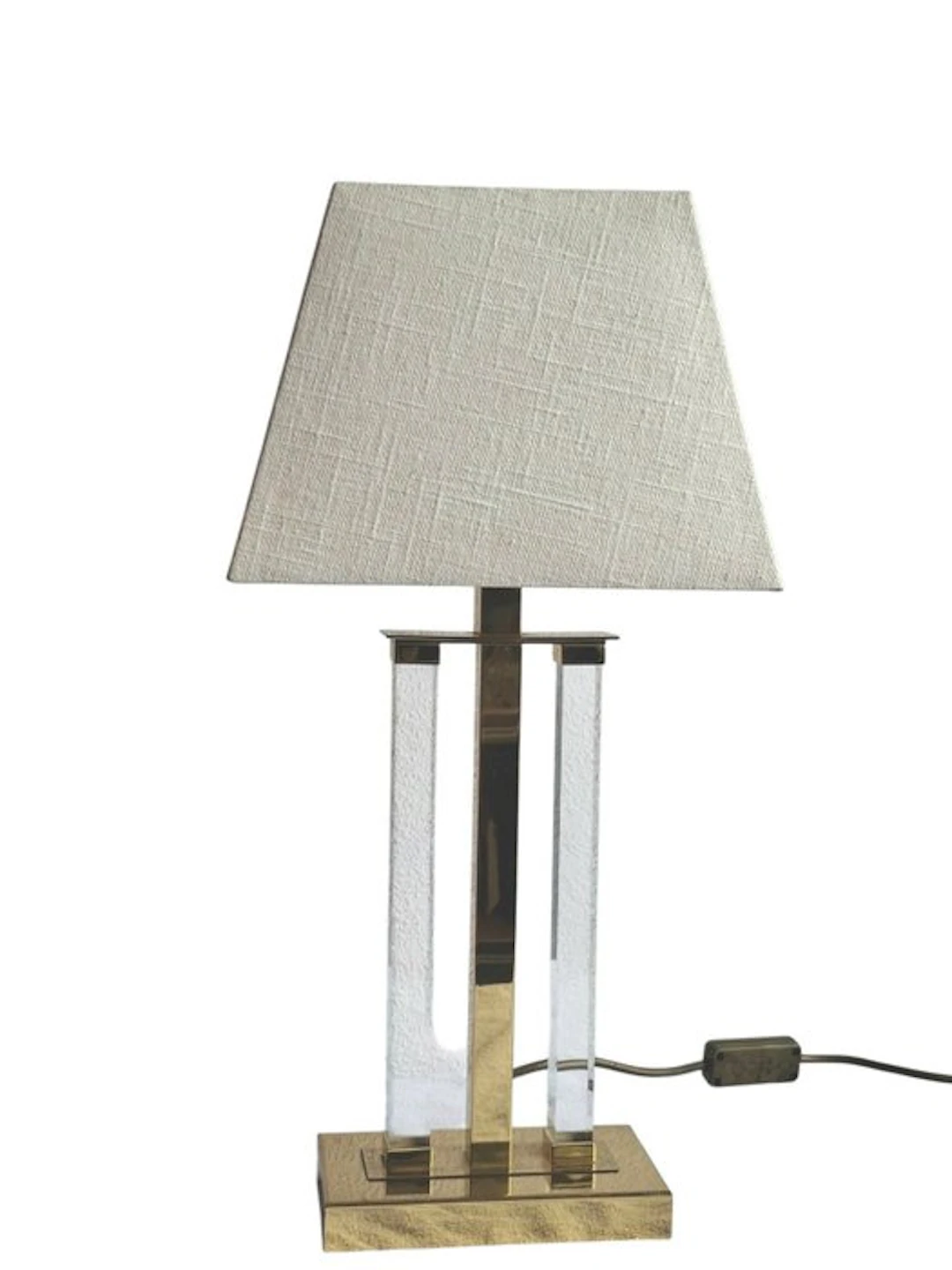 Table lamp - Gold-plated metal & acrylic glass (Lucite)...