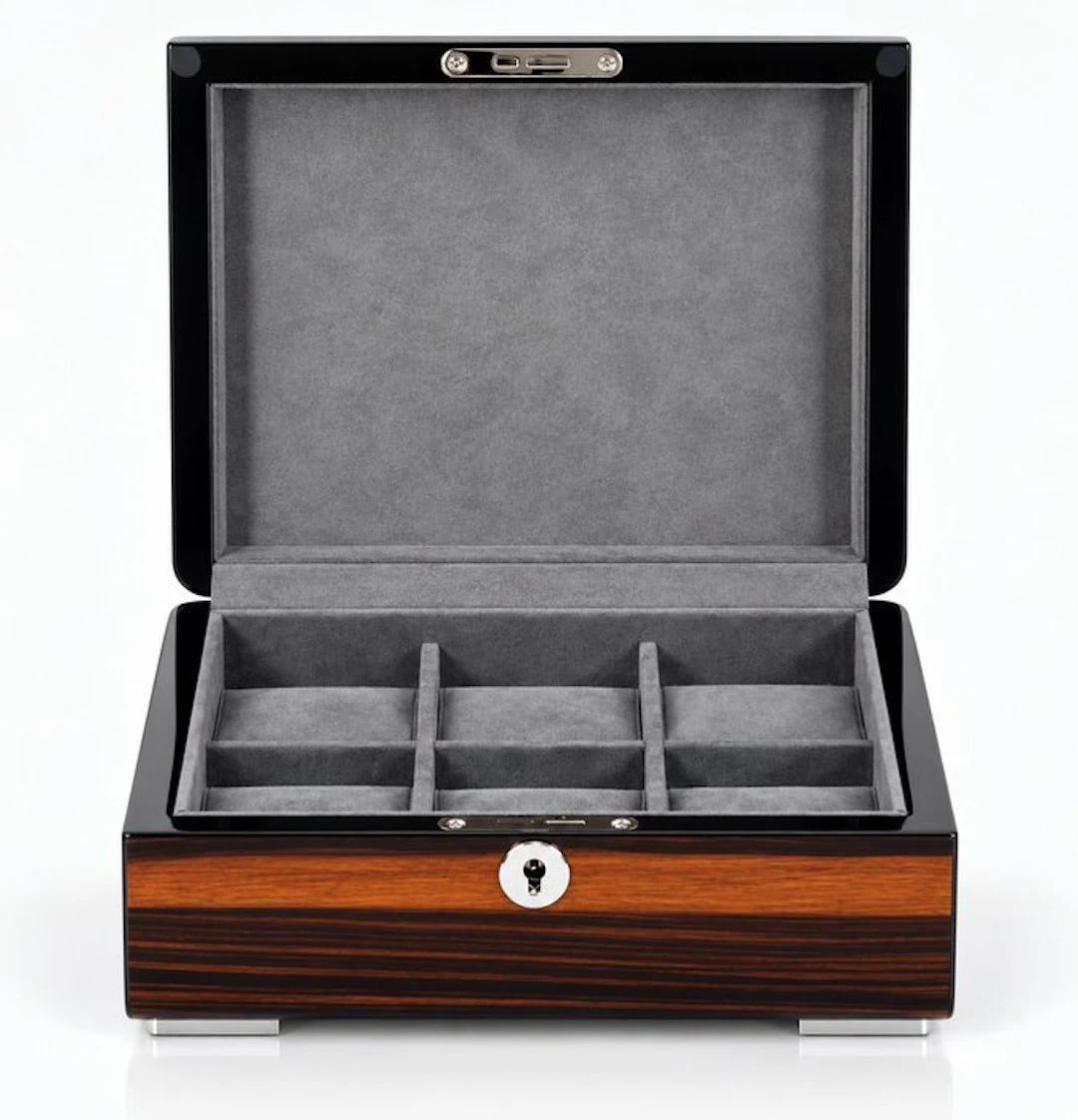 Prestige - Jewellery box - Ebony veneer wood watch box - Wood