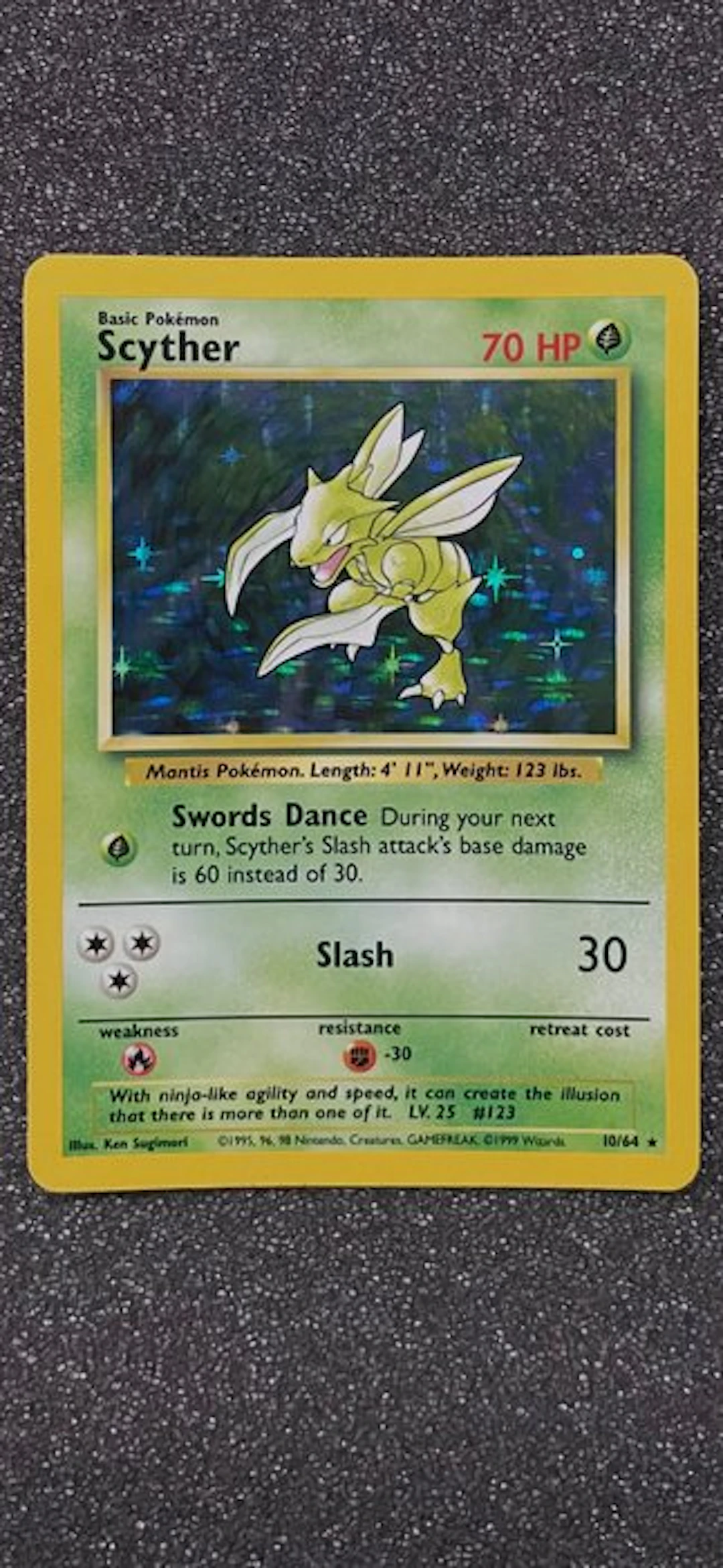 Pokémon - 1 Card - Scyther 10/64 No Symbol Rarity Foil - WOTC - Jungle