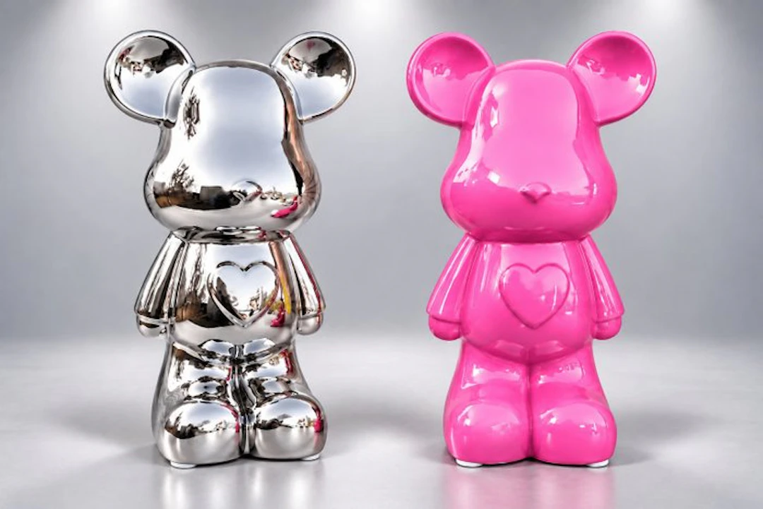 Statue, design teddy bear - 27 cm - polyresin