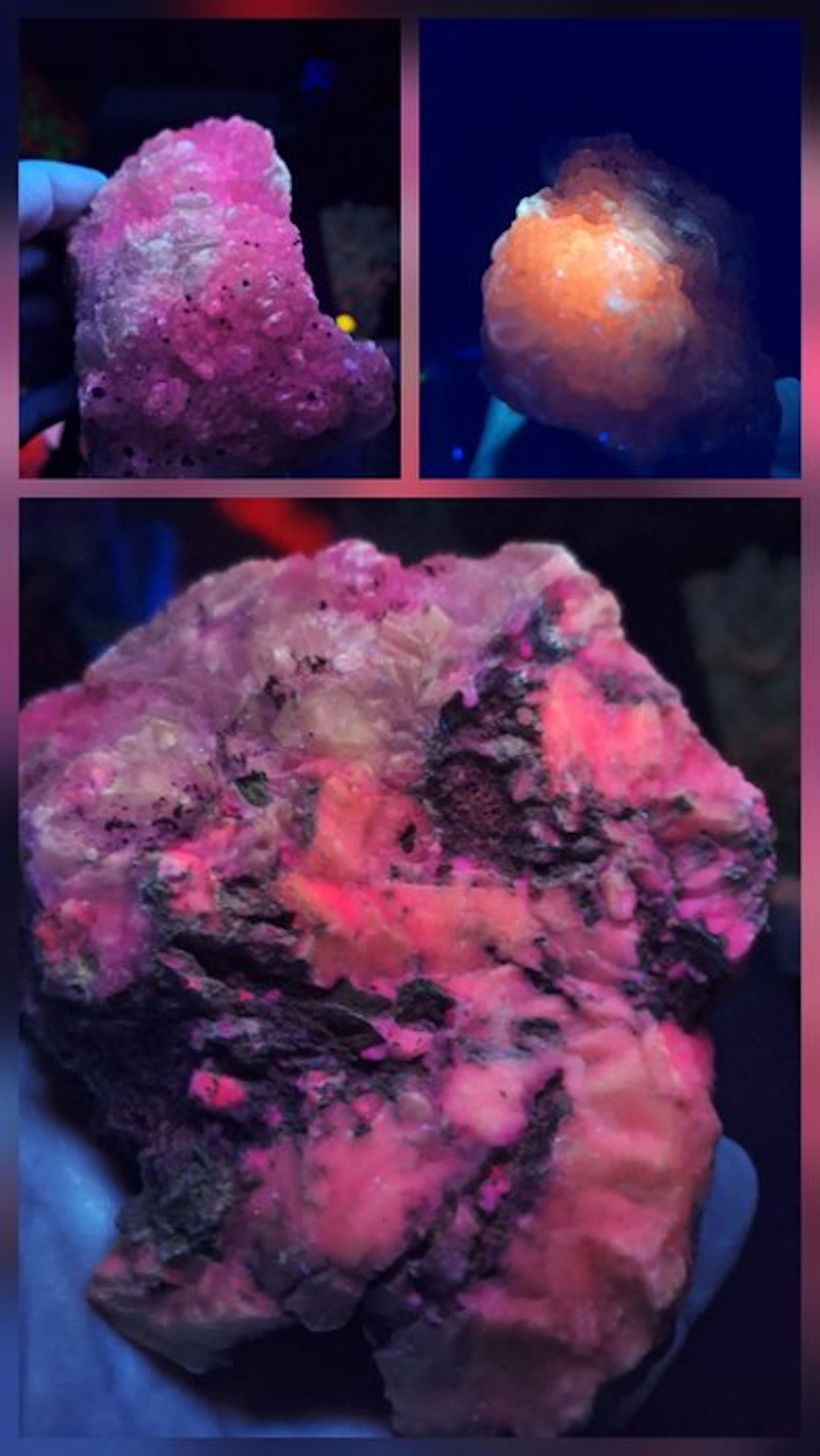 Dolomite, quartz and pyrite Fluorescent - Height: 12 cm - Width: 11 cm- 1067 g