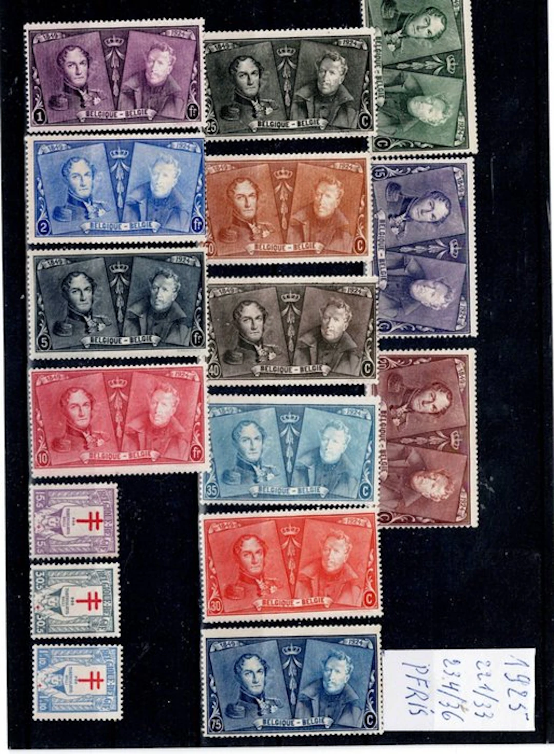 Belgium - years 1925 to 1927 obp...