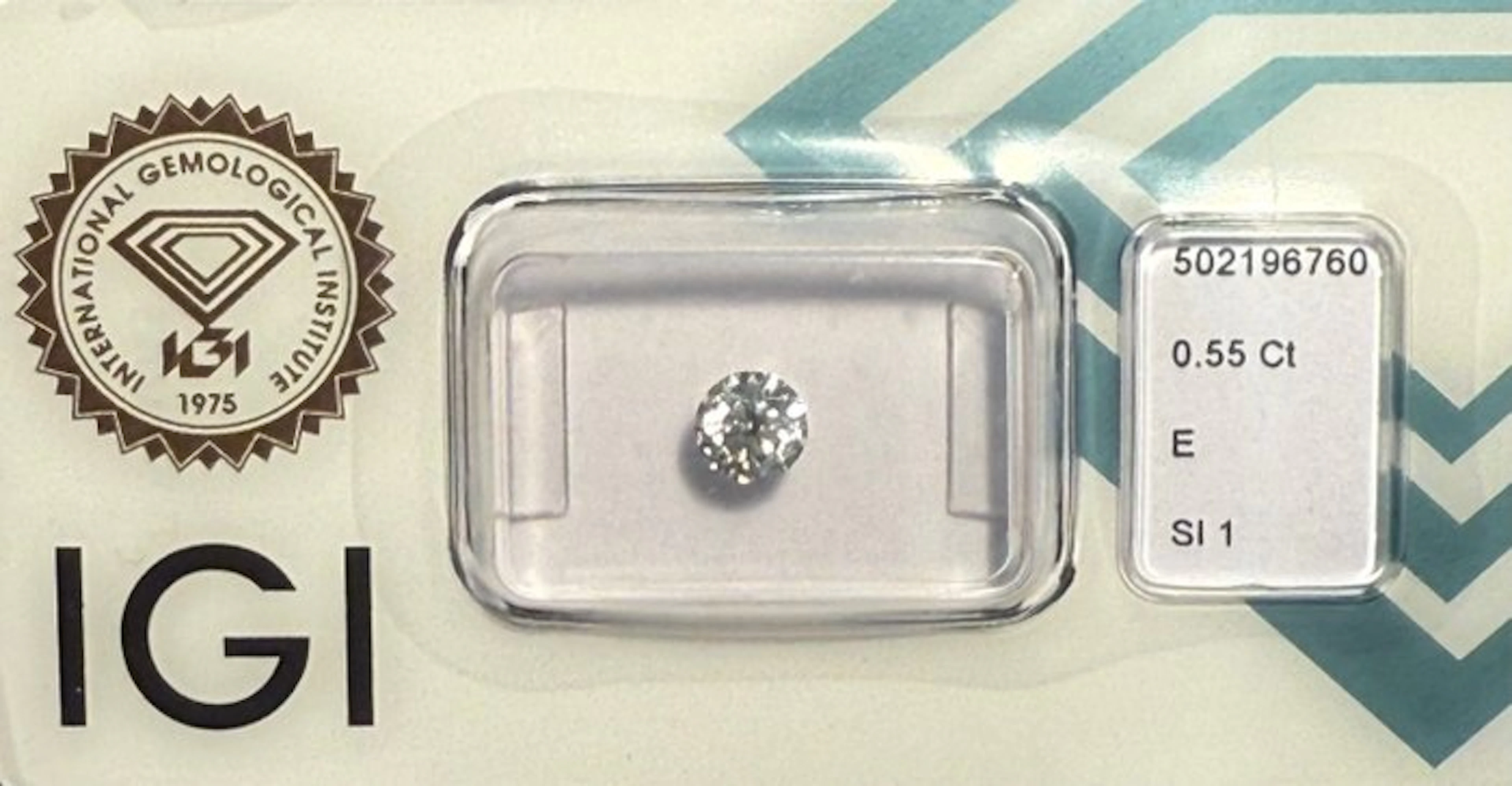 1 pcs Diamond (Natural) - 0.55 ct - Round - SI1...