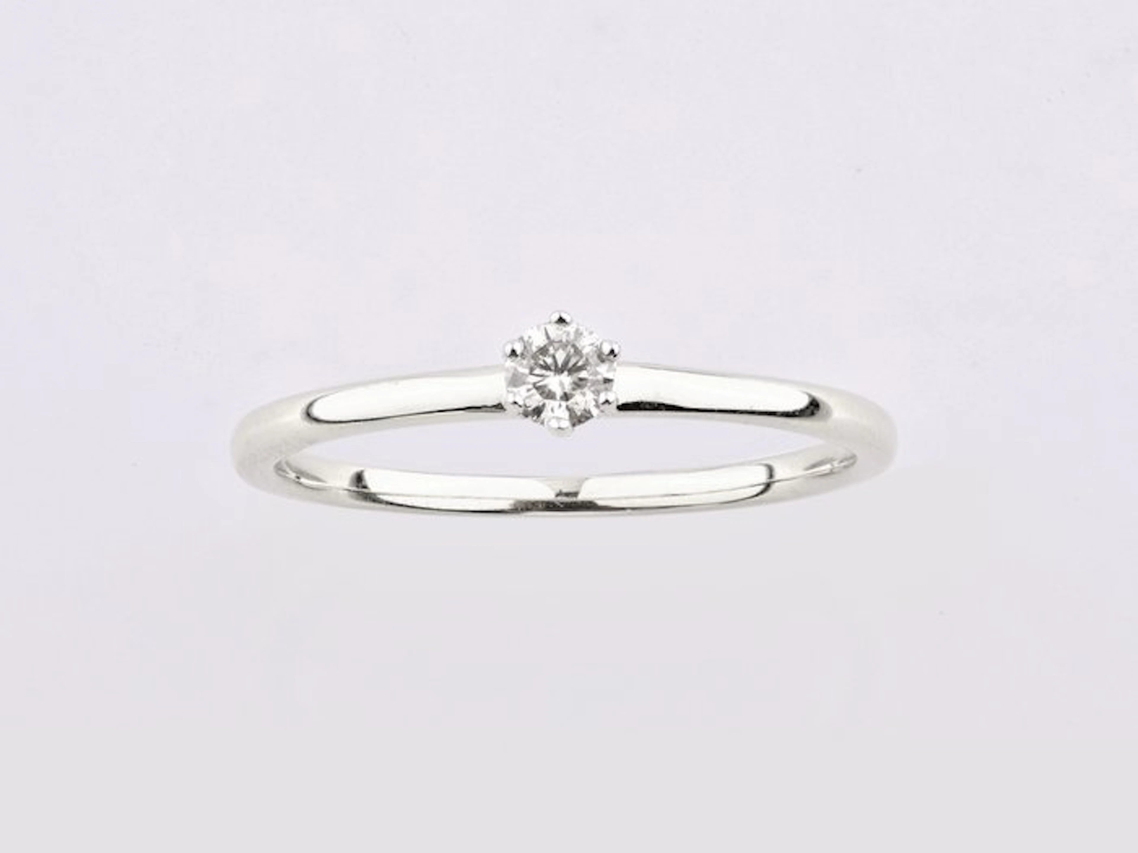 No reserve price - Ring - 14 kt. White gold - 0.13ct. tw. Diamond (Natural)