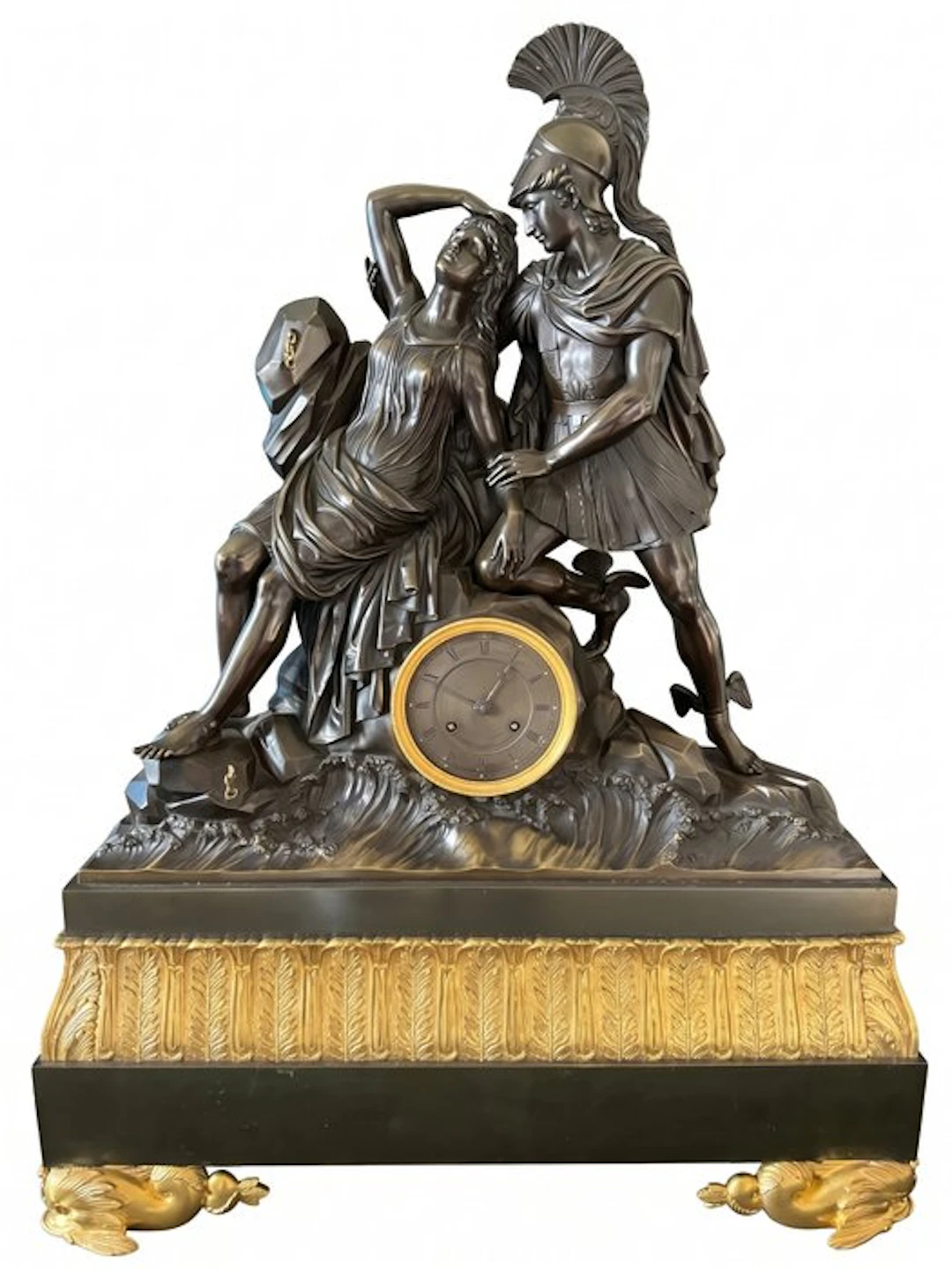 Figural mantel clock