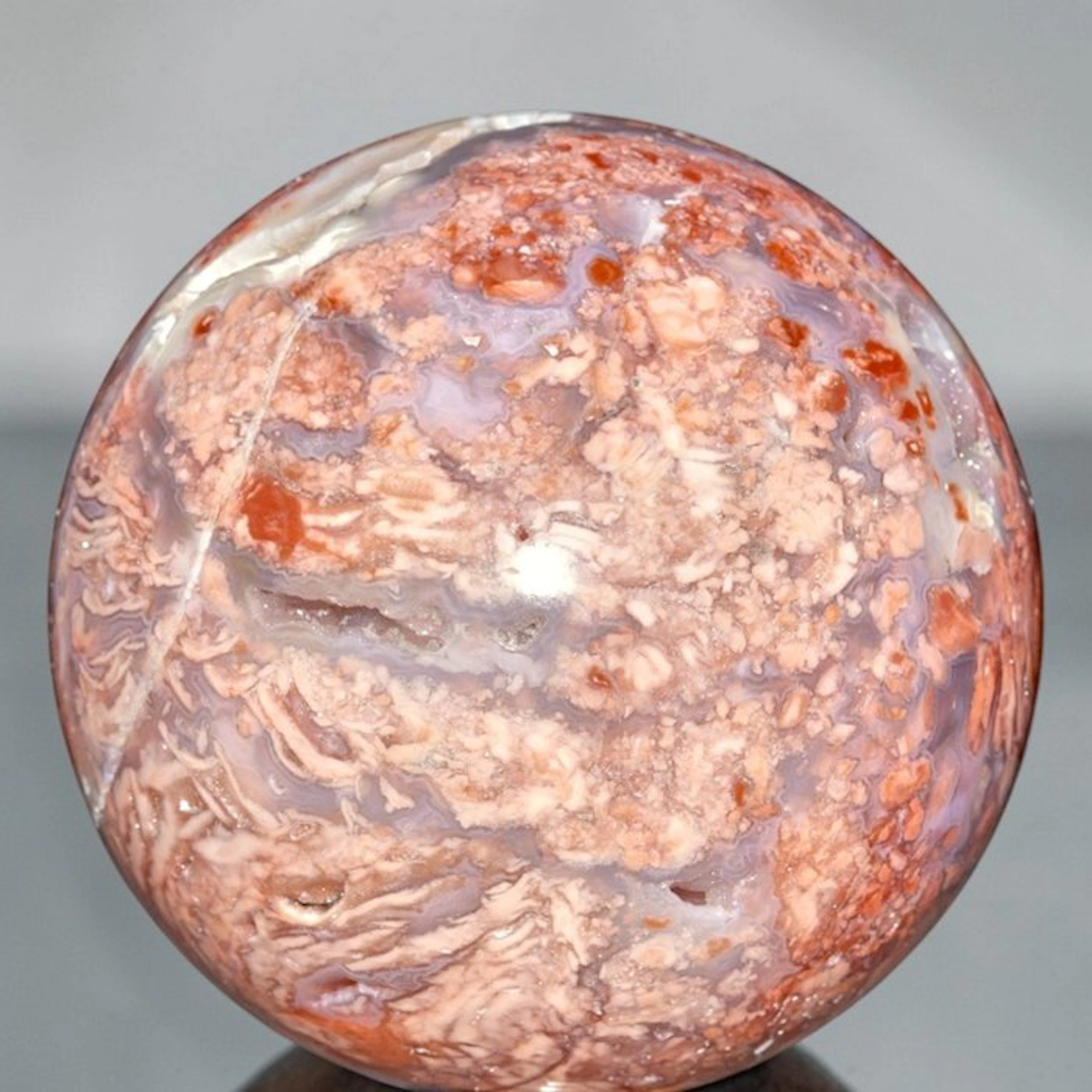 Pink Sakura Flower Agate with Crystal Druzy Cavities...