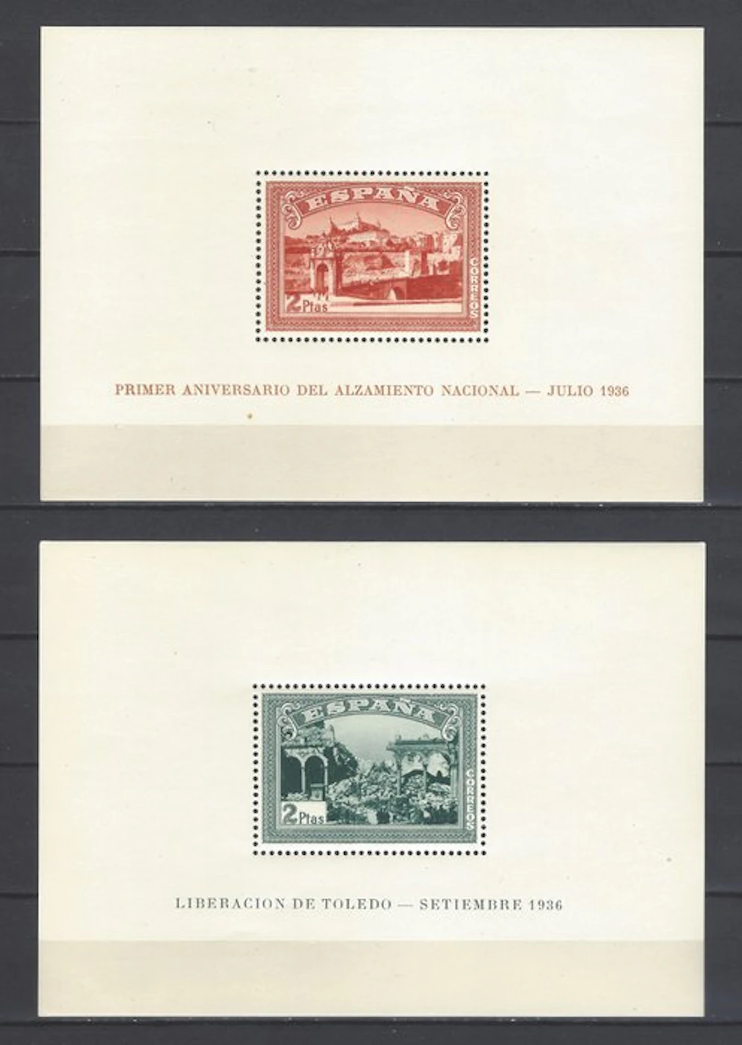 Spain 1937 - National Uprising - Pages Block - Edifil nº 836/37