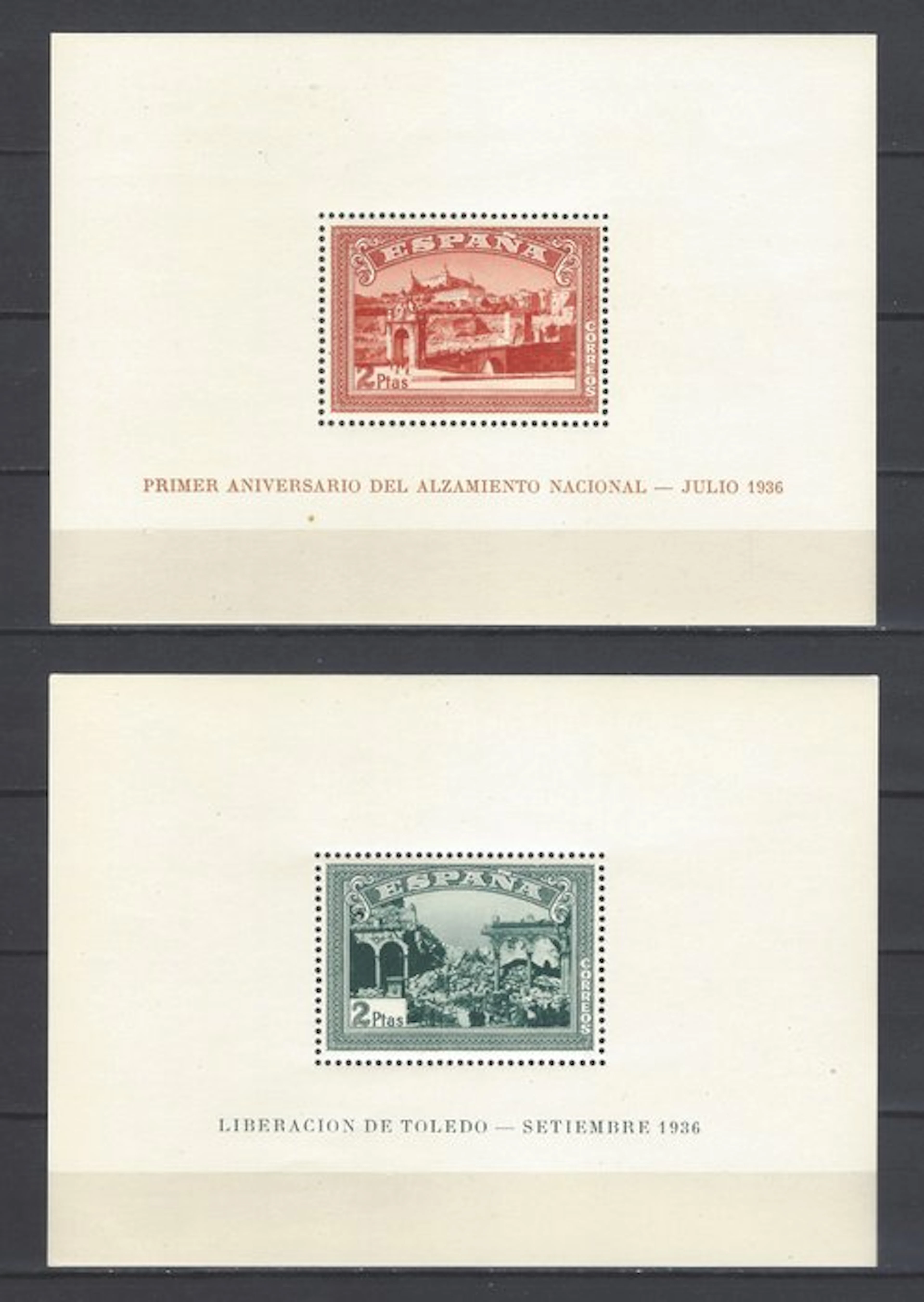 Spain 1937 - National Uprising - Pages Block - Edifil nº 836/37