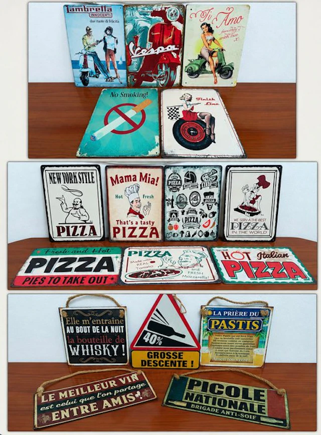 Wall plate (17) - Metal, Cardboard - Advertising Sign