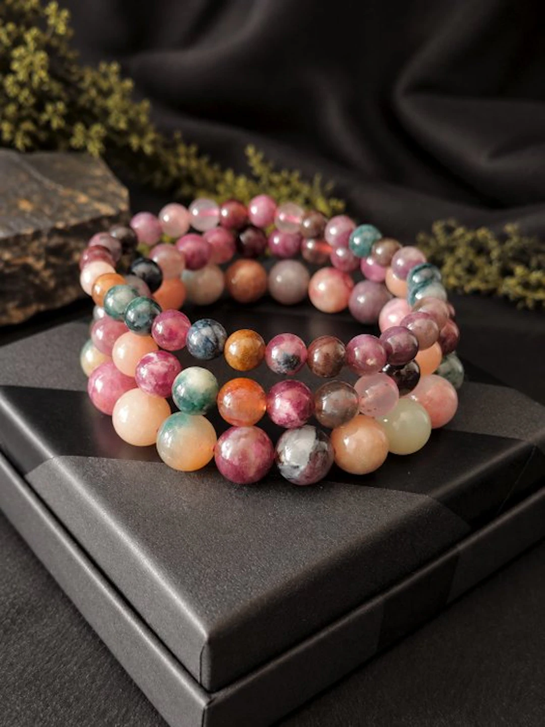 Precious Rainbow Tourmaline Collection - Multicolor Tones- 60 g - (3)