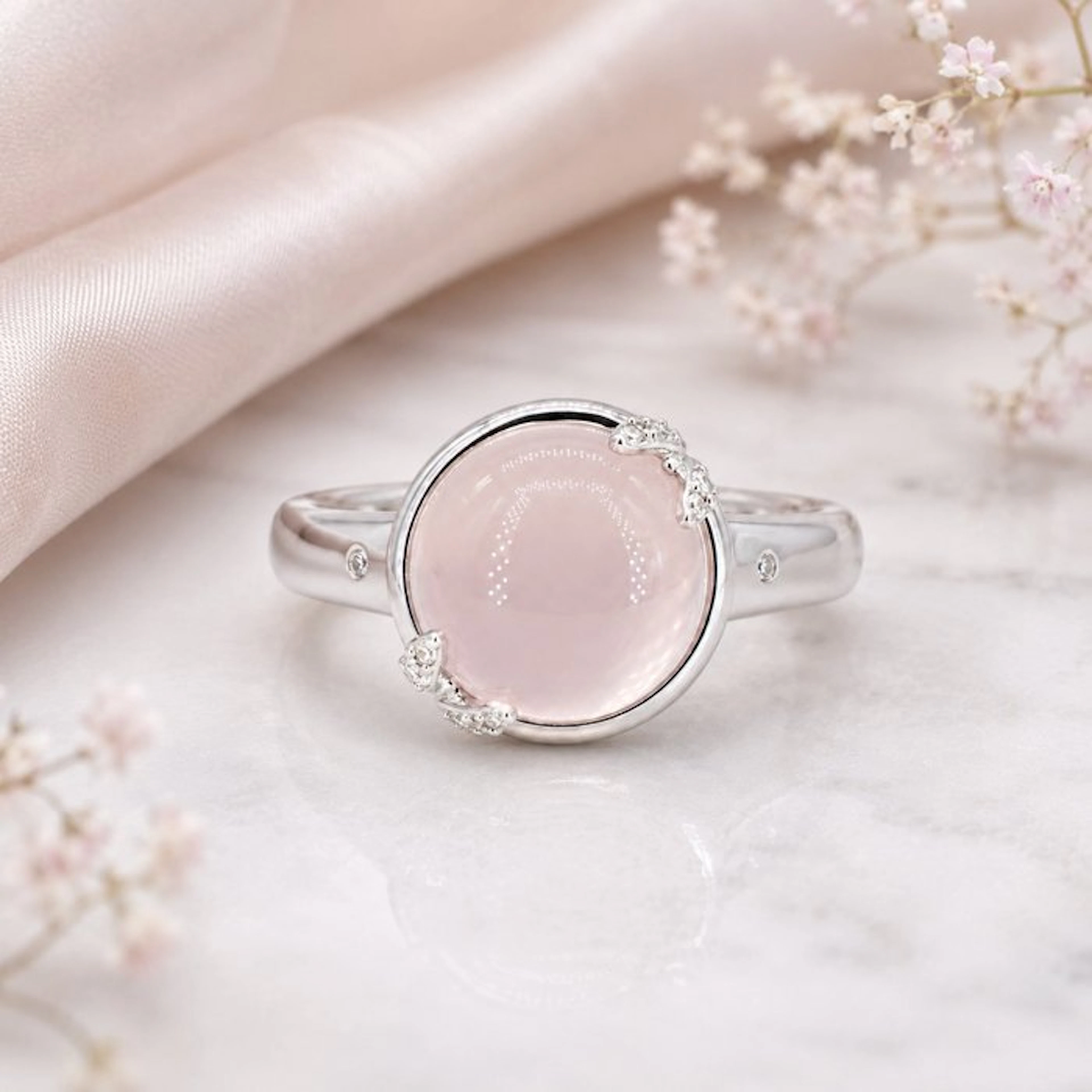 No reserve price - Ring Gold-plated Quartz - Diamond - 18K Gold Plated