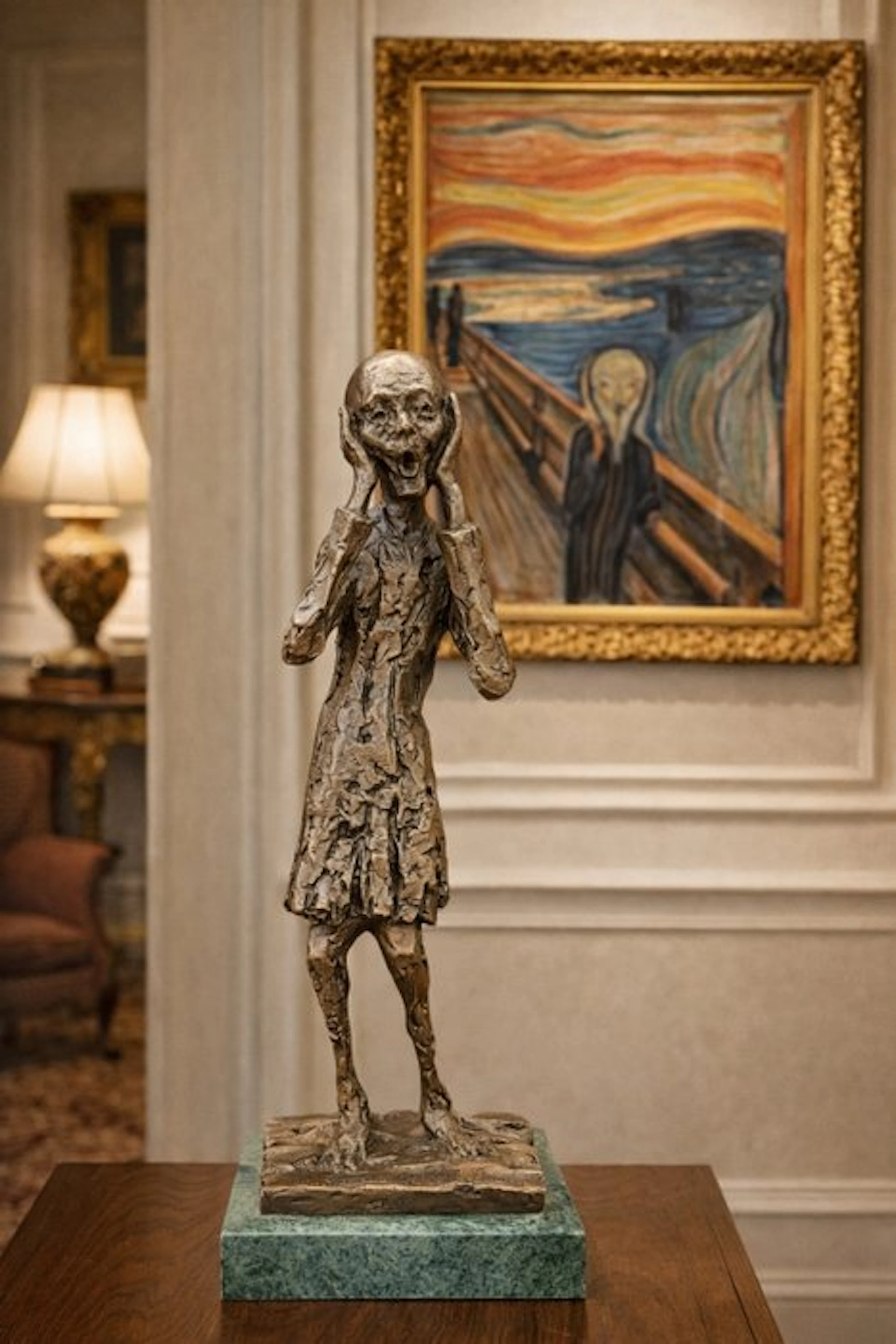 Edvard Munch (1863-1944) (after) - Statue, The Scream - 38 cm - Bronze, Marble