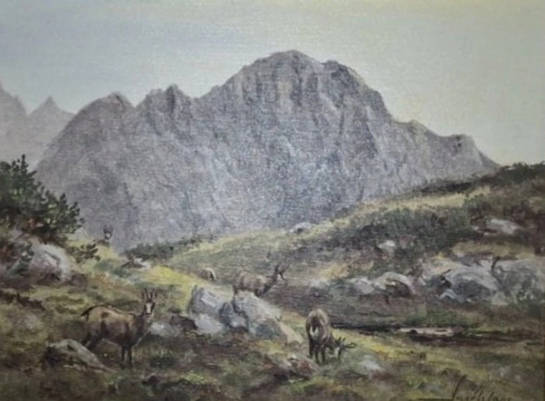 J. Inethlage (XX) - Camosci in alta montagna - NO RESERVE