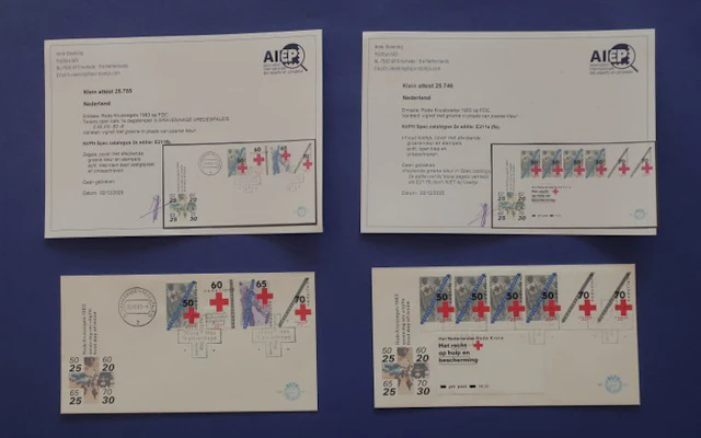 Netherlands 1983 - Special variant: 2x FDC green vignette instead of purple