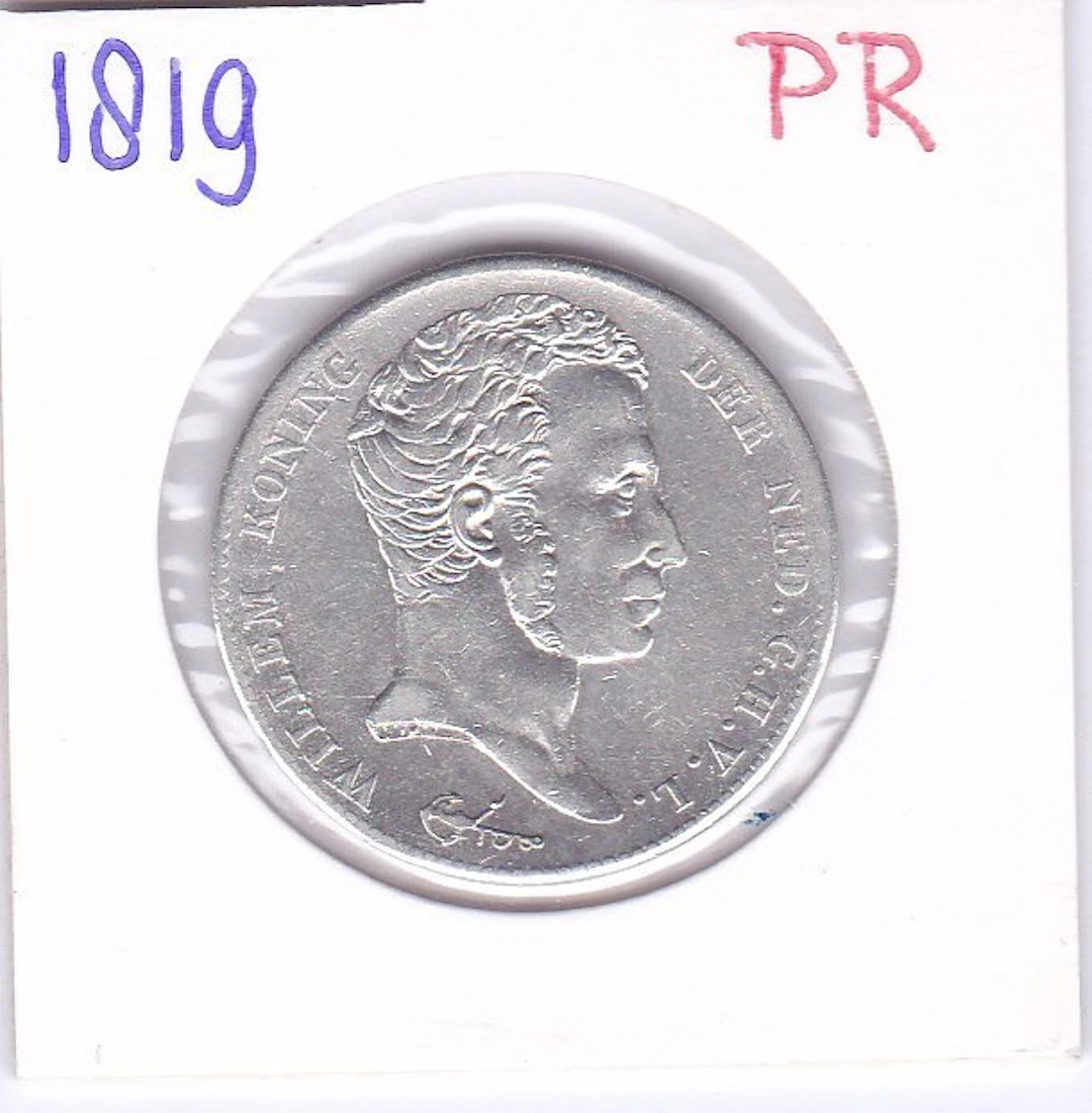 Netherlands. Willem I. 1 Gulden 1819 in prachtige kwaliteit.