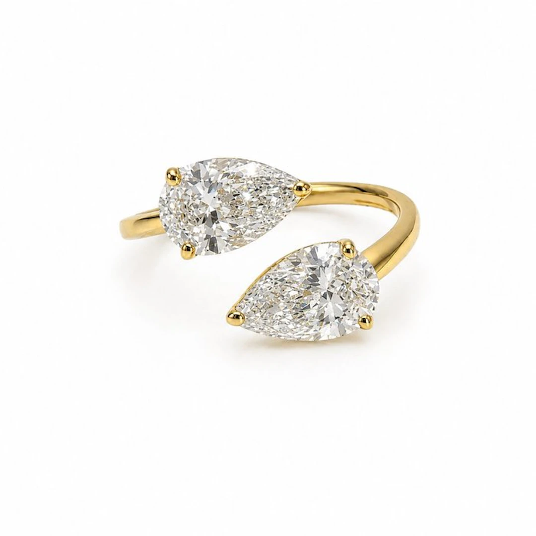 No reserve price - Ring - 14 kt. Yellow gold - 3.18ct. tw. Diamond (Lab-grown)