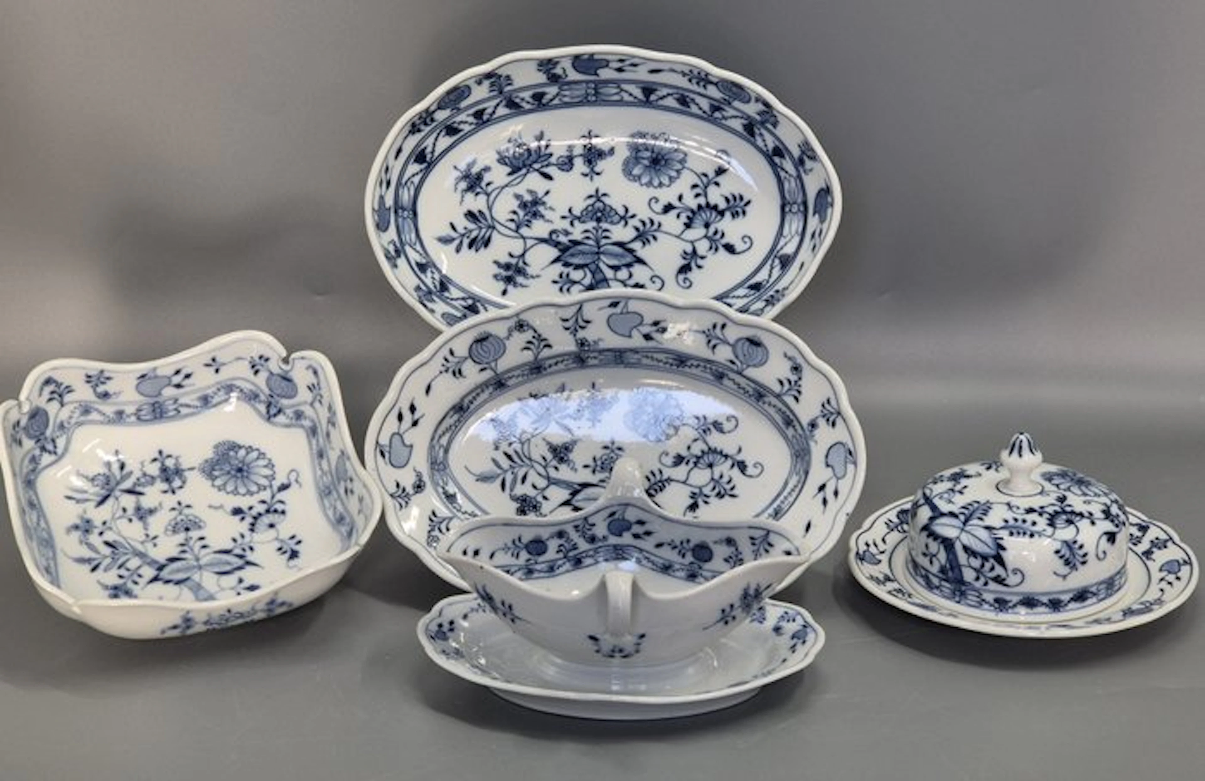 Porzellan Servierset Zwiebelmuster Ernst Teichert Meissen...
