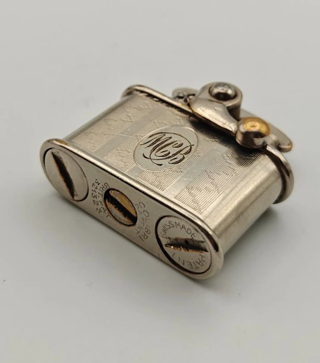 Colibri - Kickstart - Semi Automatic - Art Deco - Lighter - Chrome Plated Metal