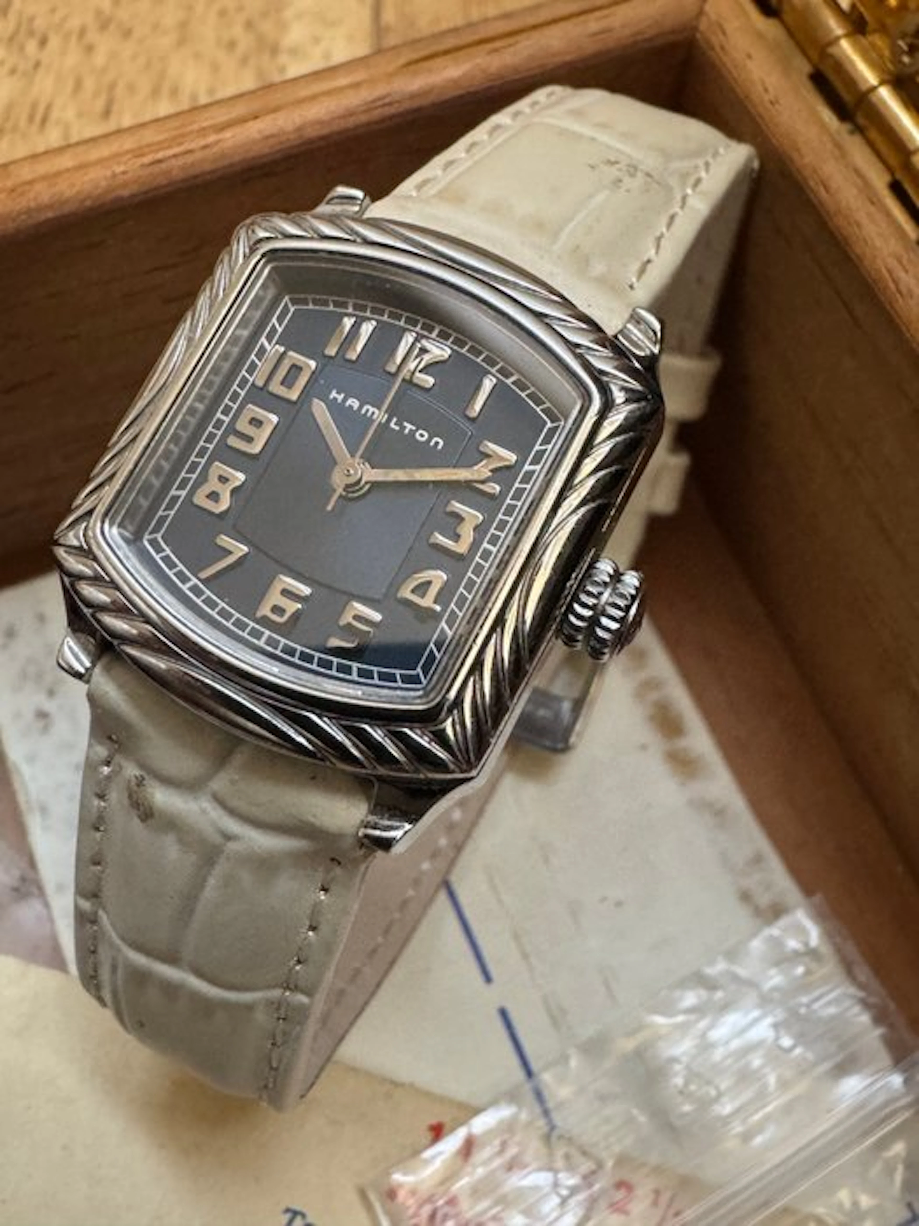 Hamilton - Art Deco tank style blue dial - No reserve...