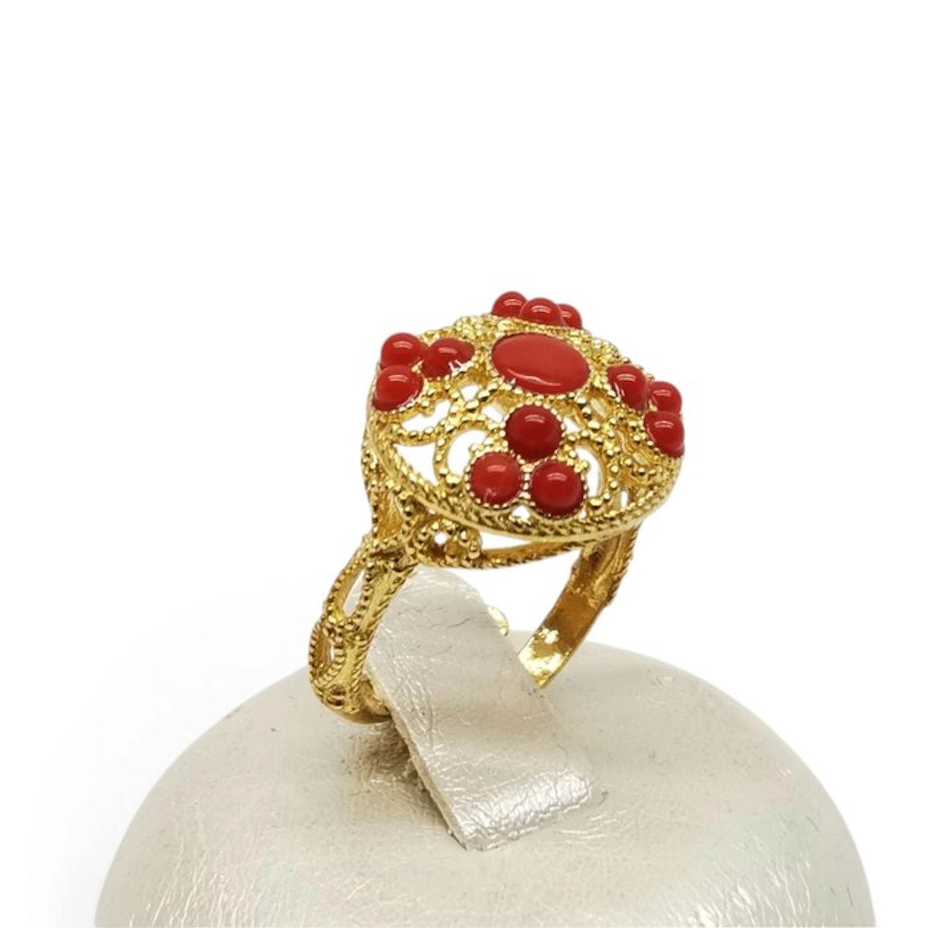 Coral - Sterling Silver 925 - Ring - Italian Craftsmanship