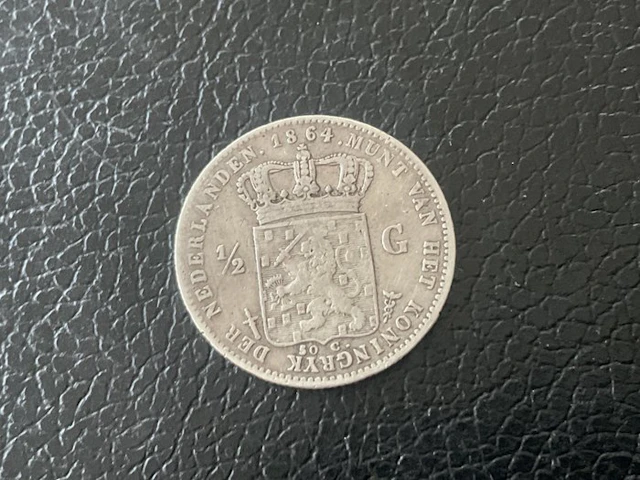 Netherlands. Willem III. 1/2 Gulden 1864 (No reserve price)
