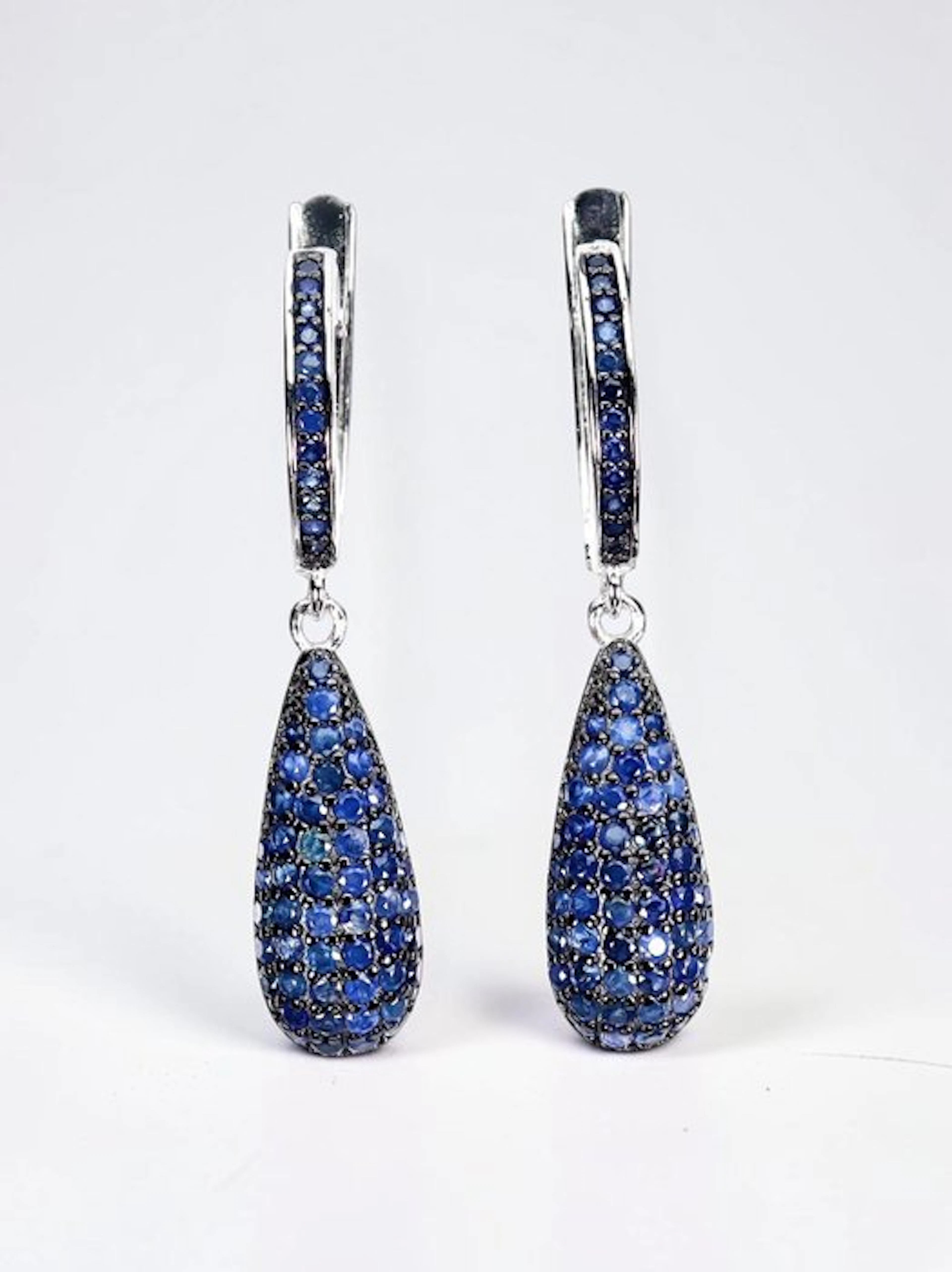 No reserve price - Earrings 14K White Gold Plated 925...