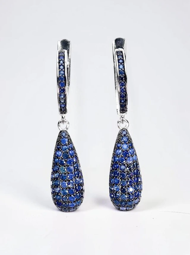 No reserve price - Earrings 14K White Gold Plated 925...