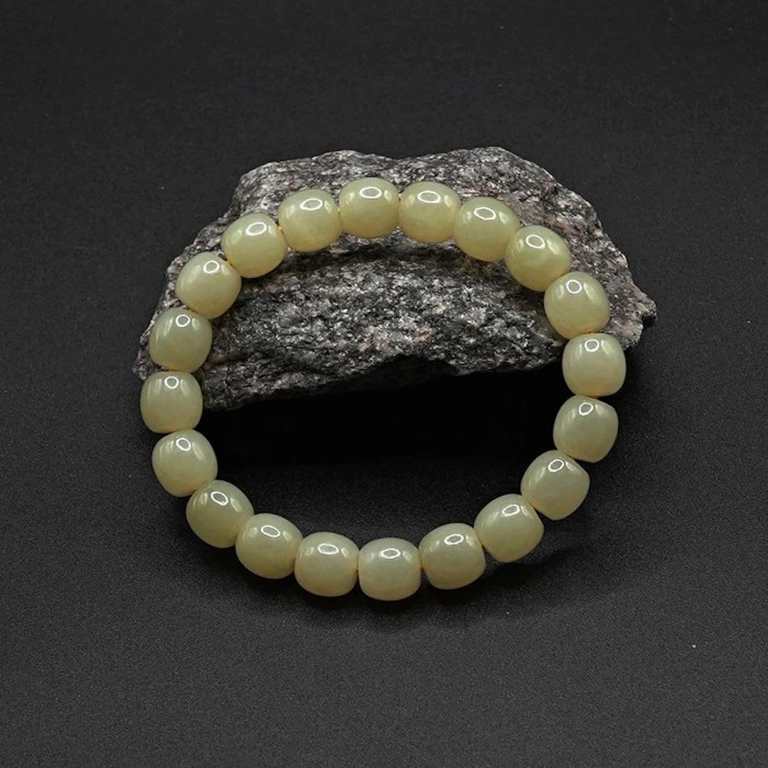 Premium Hetian Nephrite Jade Bracelet – Yellow‑Green Gem...