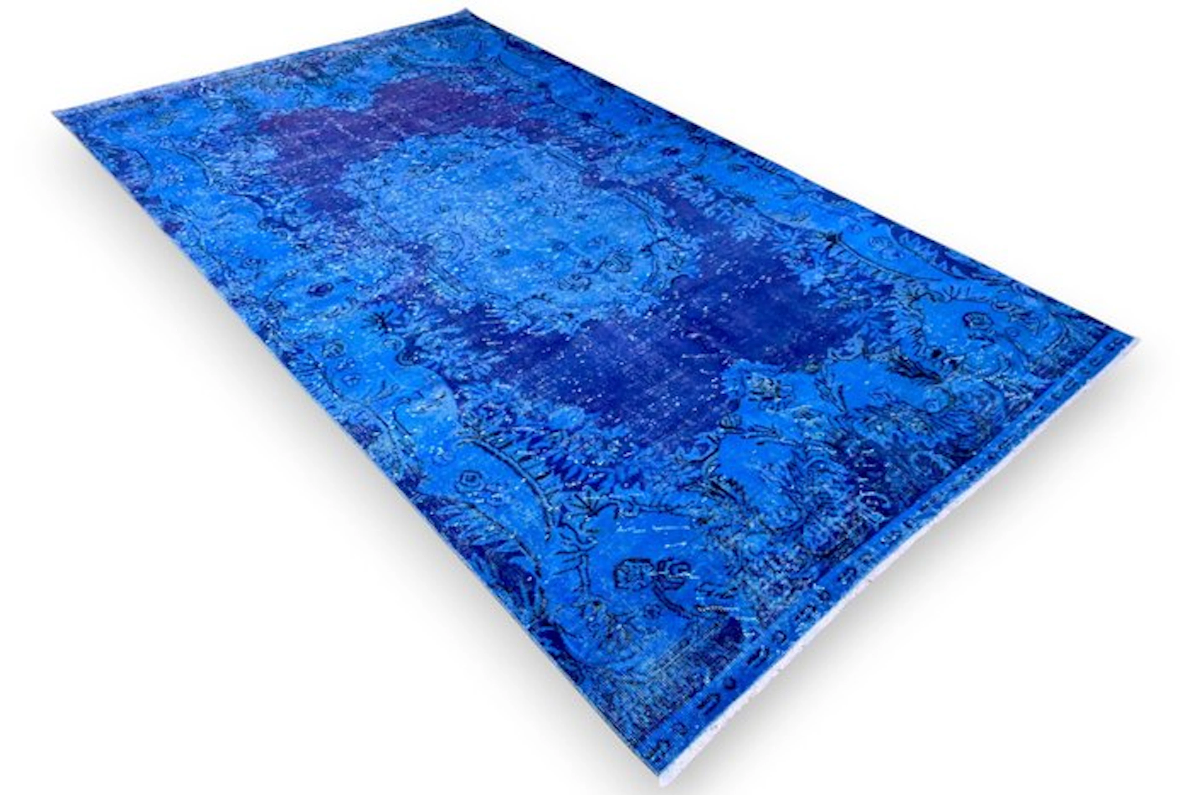 Bright blue vintage - Rug - 295 cm - 170 cm - √ handmade √ certificate