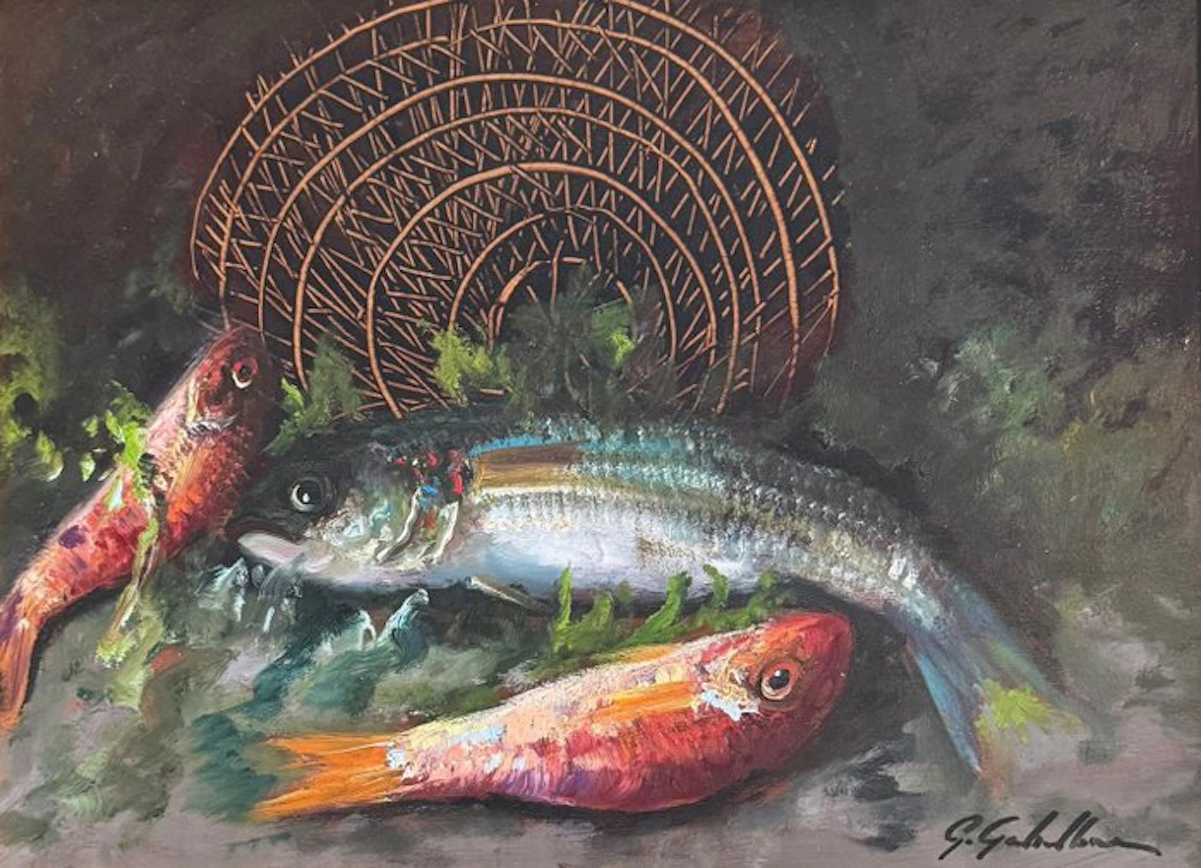 G. Gabellone (XX) - Bodegón con peces