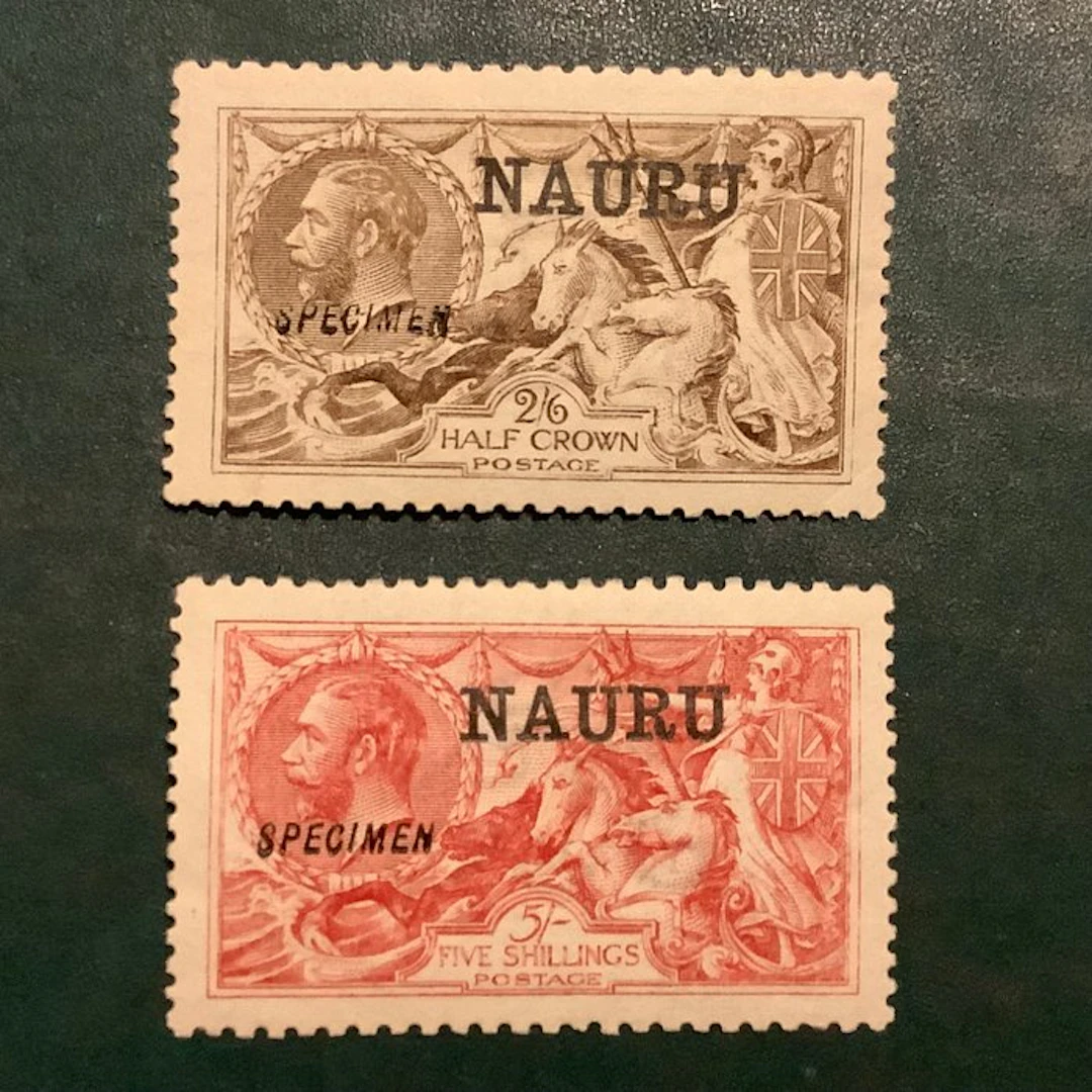 Nauru 1916 - Seahorses with specimen print - MH - SG 19 en 22