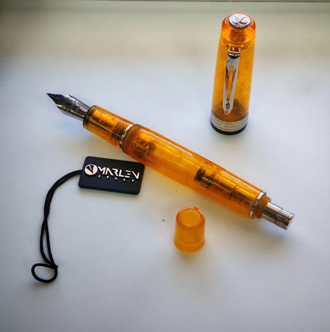 Marlen - Riflessi Gialla - Demonstrator pen in resina e metallo - Fountain pen