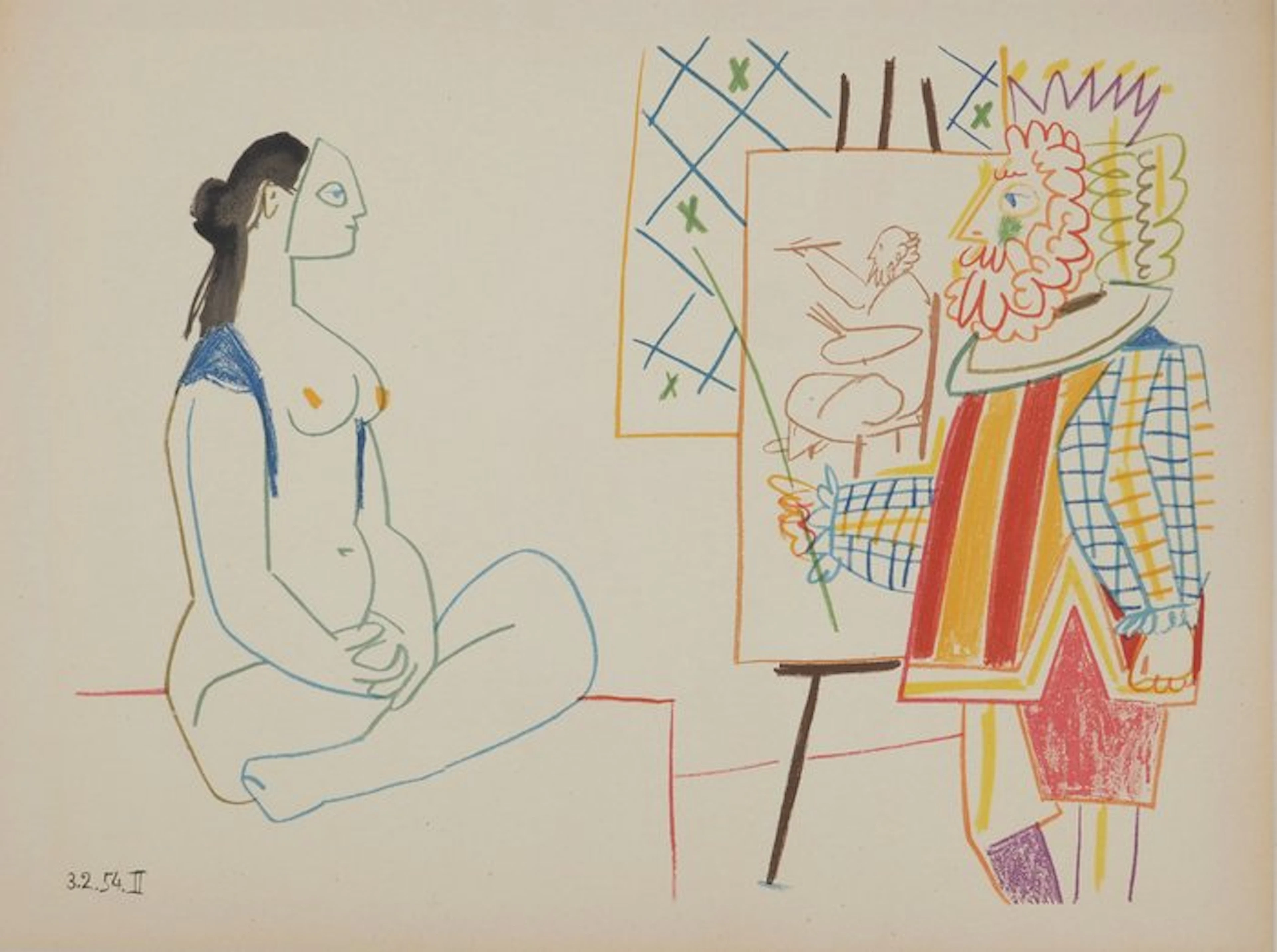 Pablo Picasso (1881-1973) - Le roi et la femme masquée