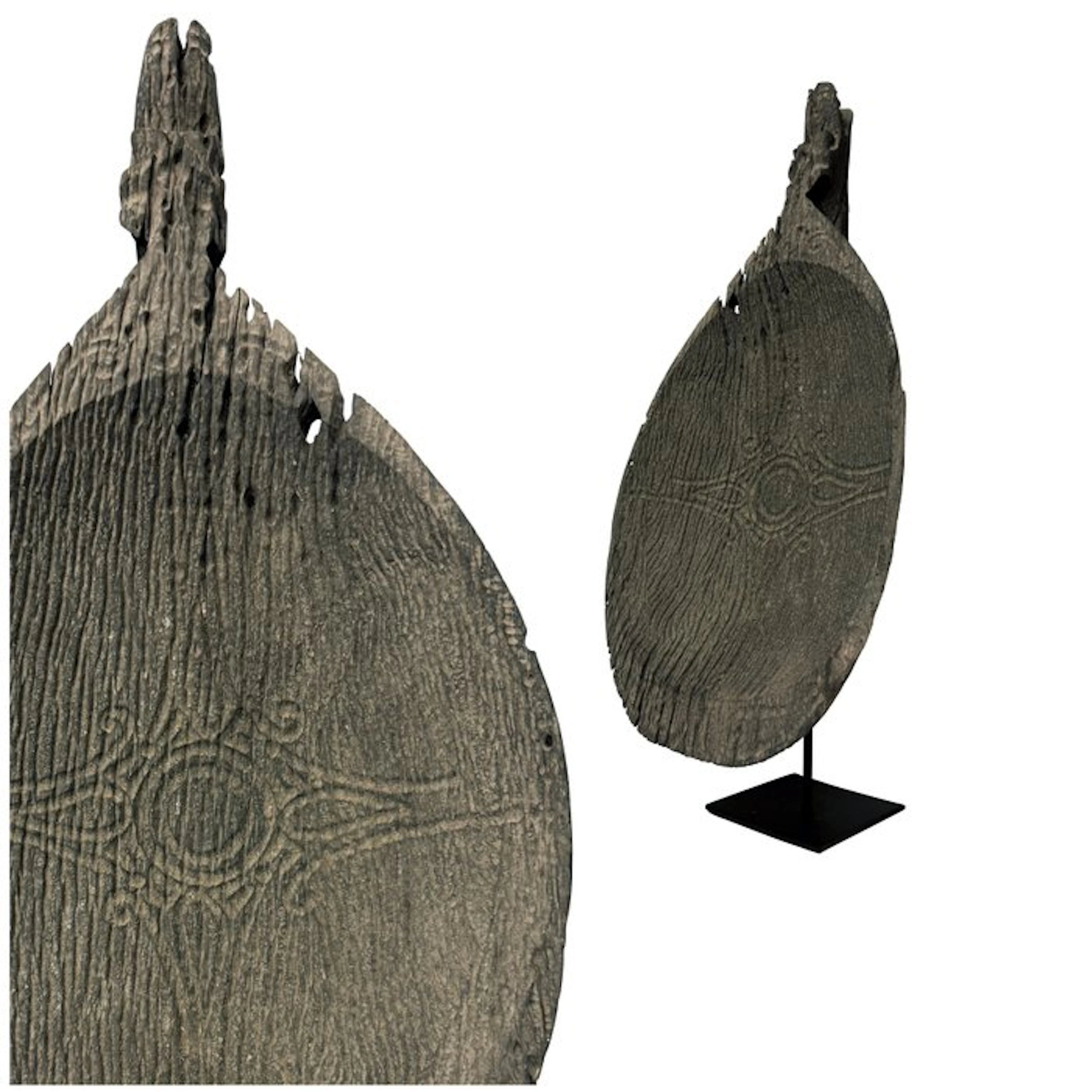 Eroded Dayak ceremonial bowl from Borneo - twins - Kenyah Dayak - Indonesia