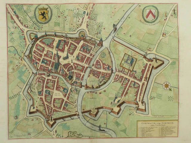 Belgium - Kortrijk; J. Blaeu - Cortracum vulgo Cortryck - ca. 1660
