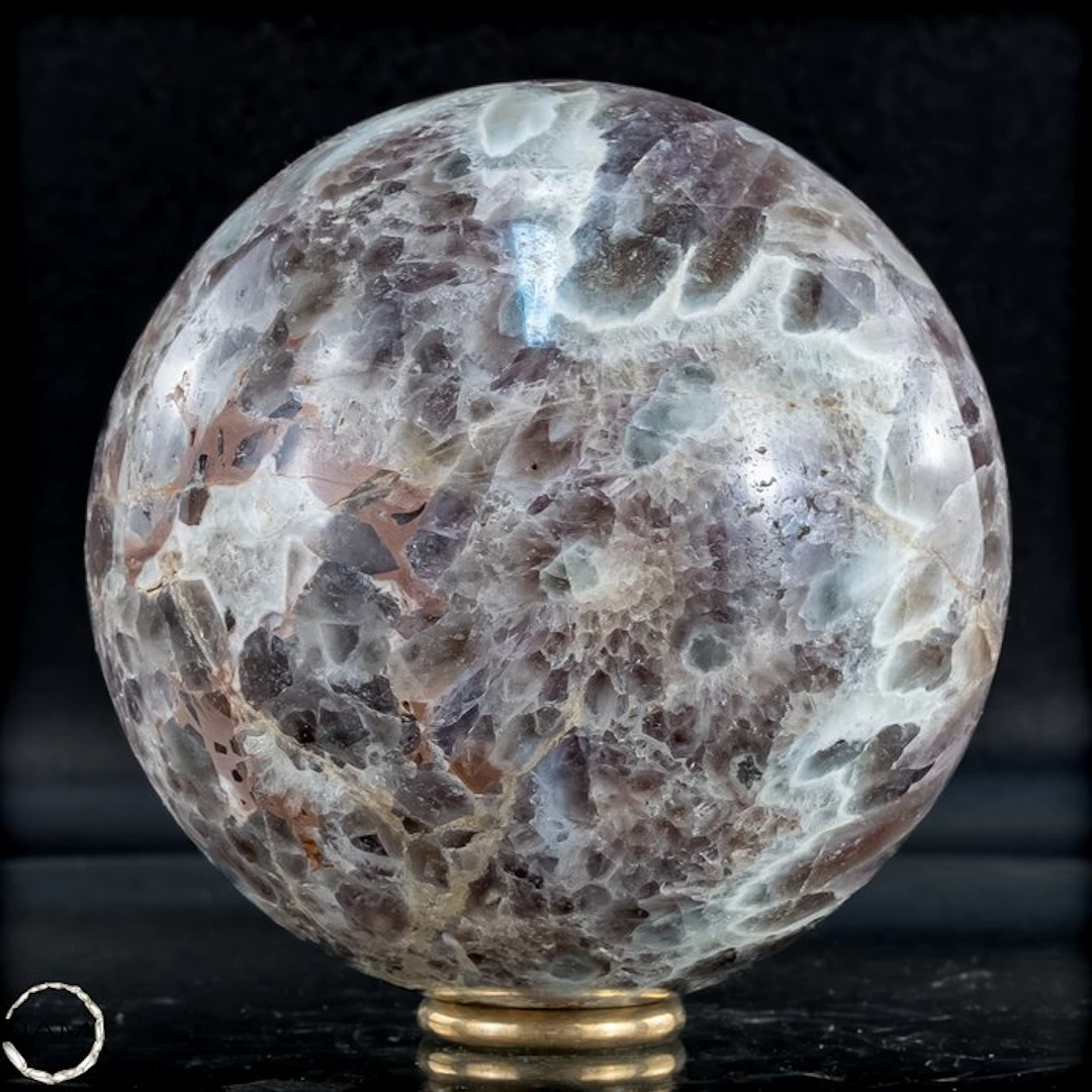 Natural Chevron Amethyst Sphere – bold purple drawing...