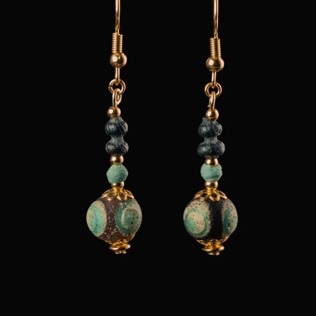 Celtic Earrings, with Glass Eye Beads