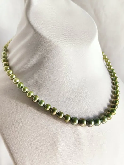 Pearl - Vintage pearls, gold colour. - Necklace