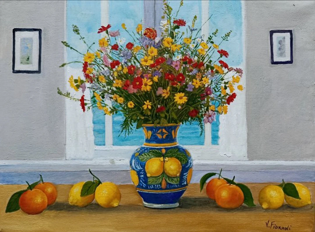 V. Fiorani (XX) - Vaso con fiori
