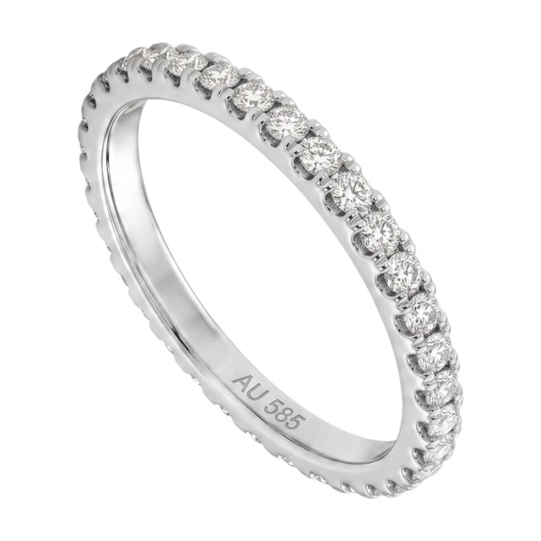 No reserve price - Ring - 14 kt. White gold - 0.45ct. tw. Diamond (Natural)