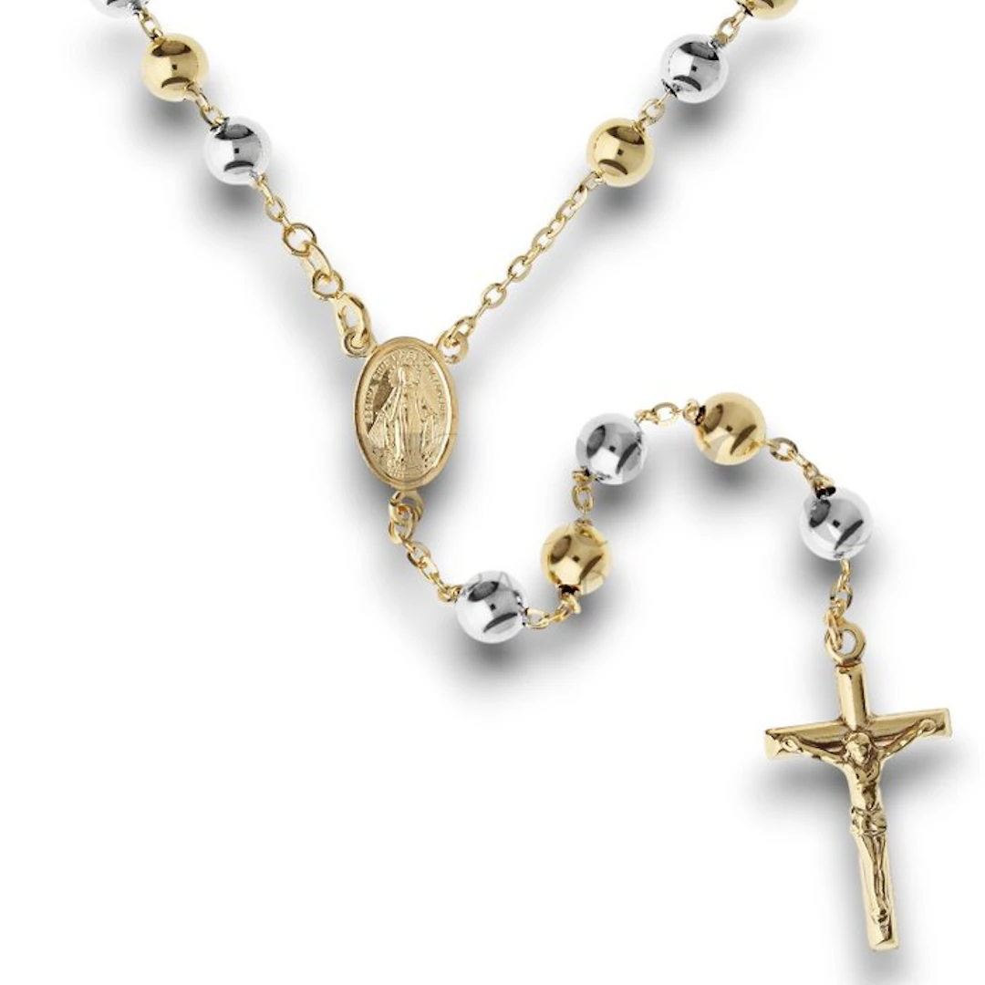 Necklace - 18 kt. Yellow gold, White gold - Rosary Pendant 17g