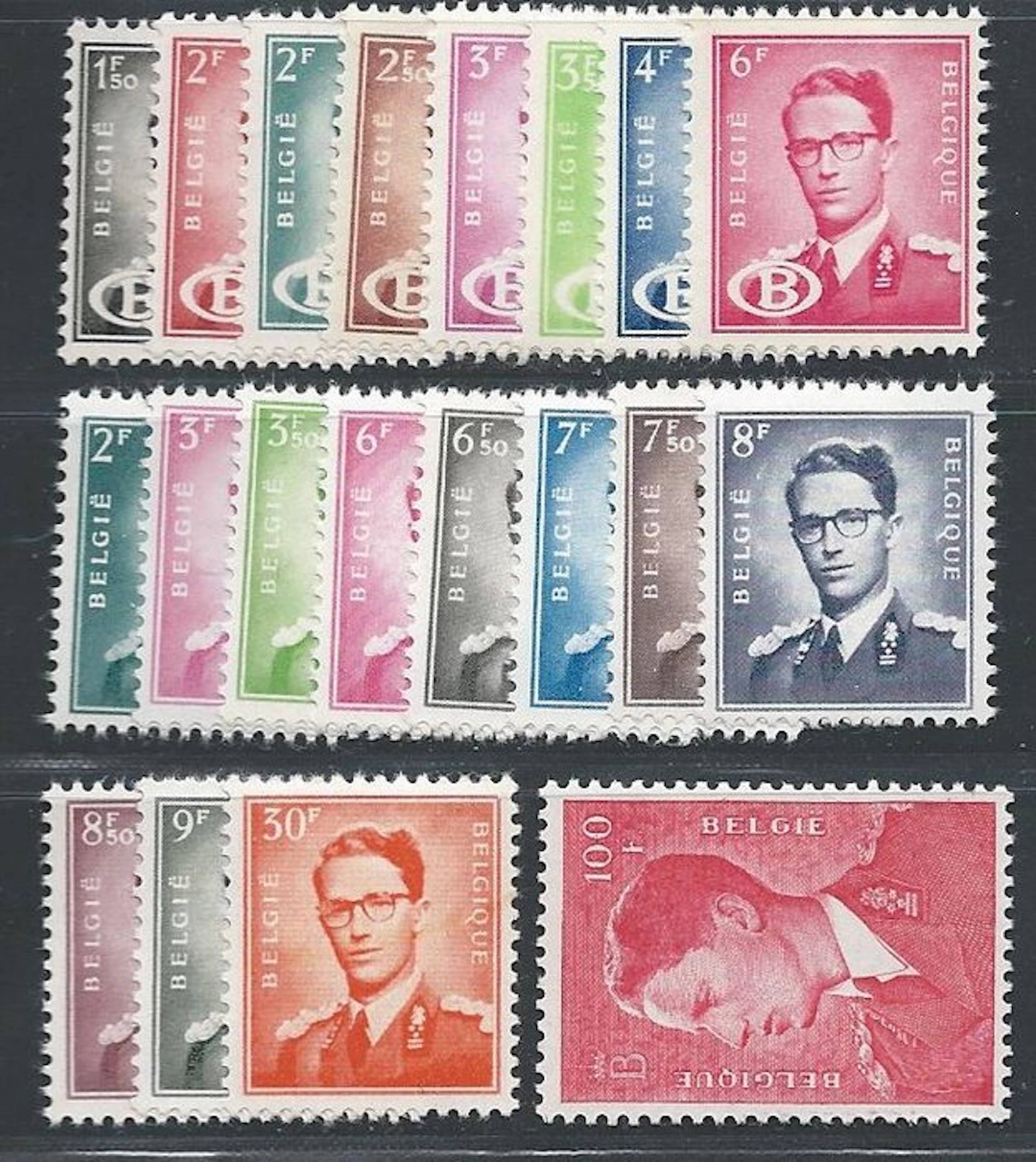 Belgium 1954/1972 - King Baudouin type 'Marchand'...