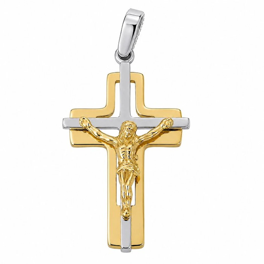 Pendant - 18 kt. Yellow gold, White gold - Made in Italy - Handmade
