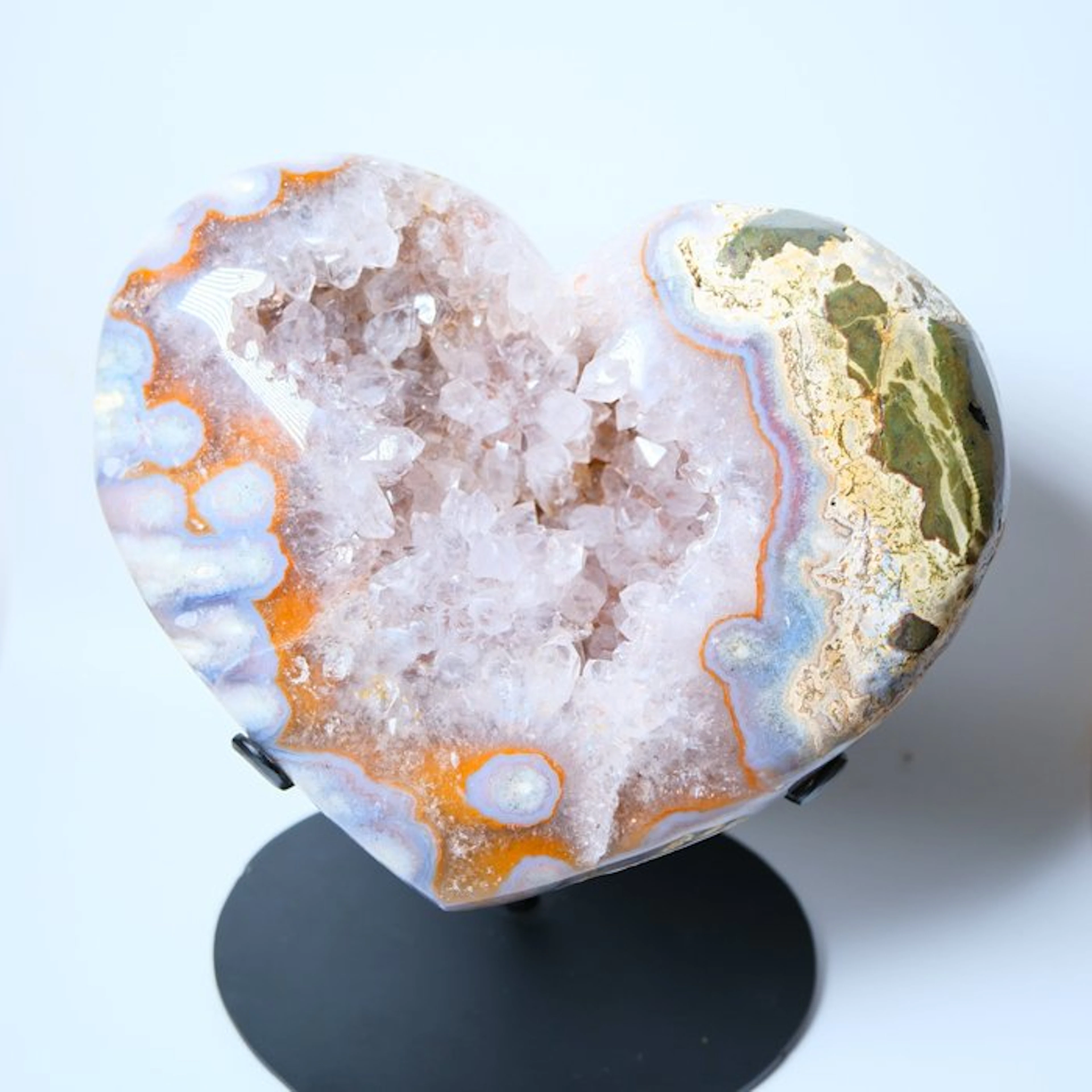 Premium - XL Heart in Agate and Quartz Heart - Height...