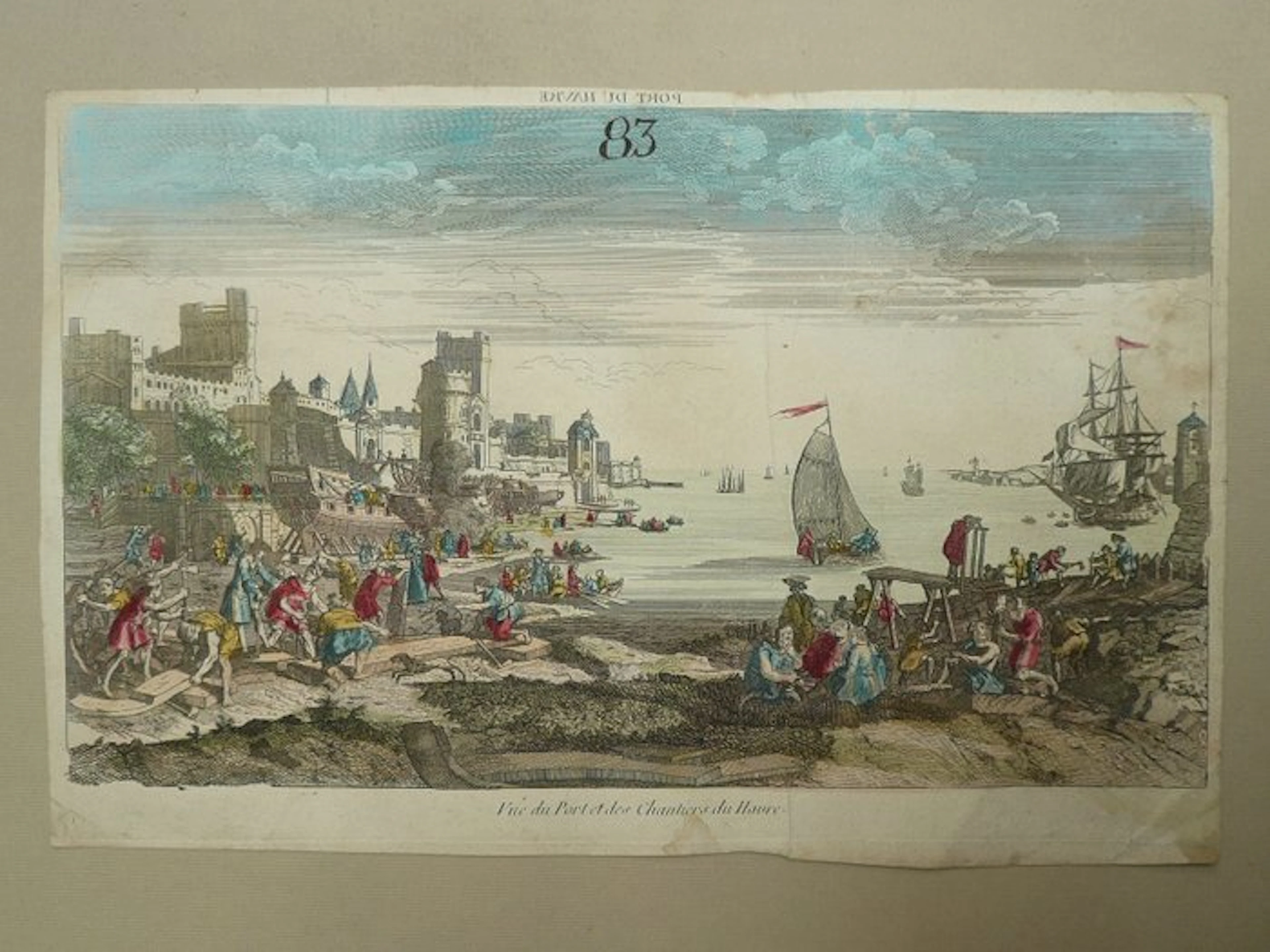 France - Le Havre; Chereau - Vue du Port et des Chantiers du Havre. - 1751-1760