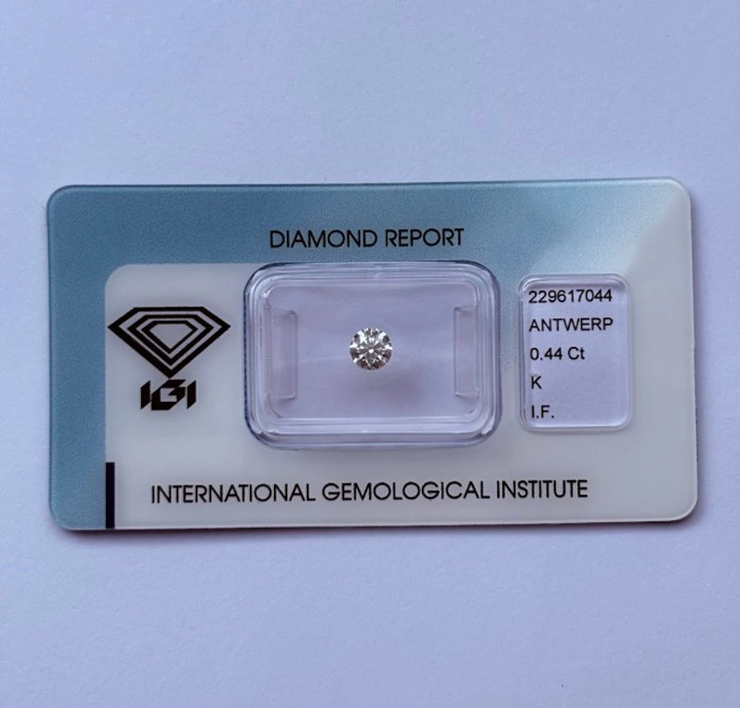 1 pcs Diamond (Natural) - 0.44 ct - Round - K - IF...