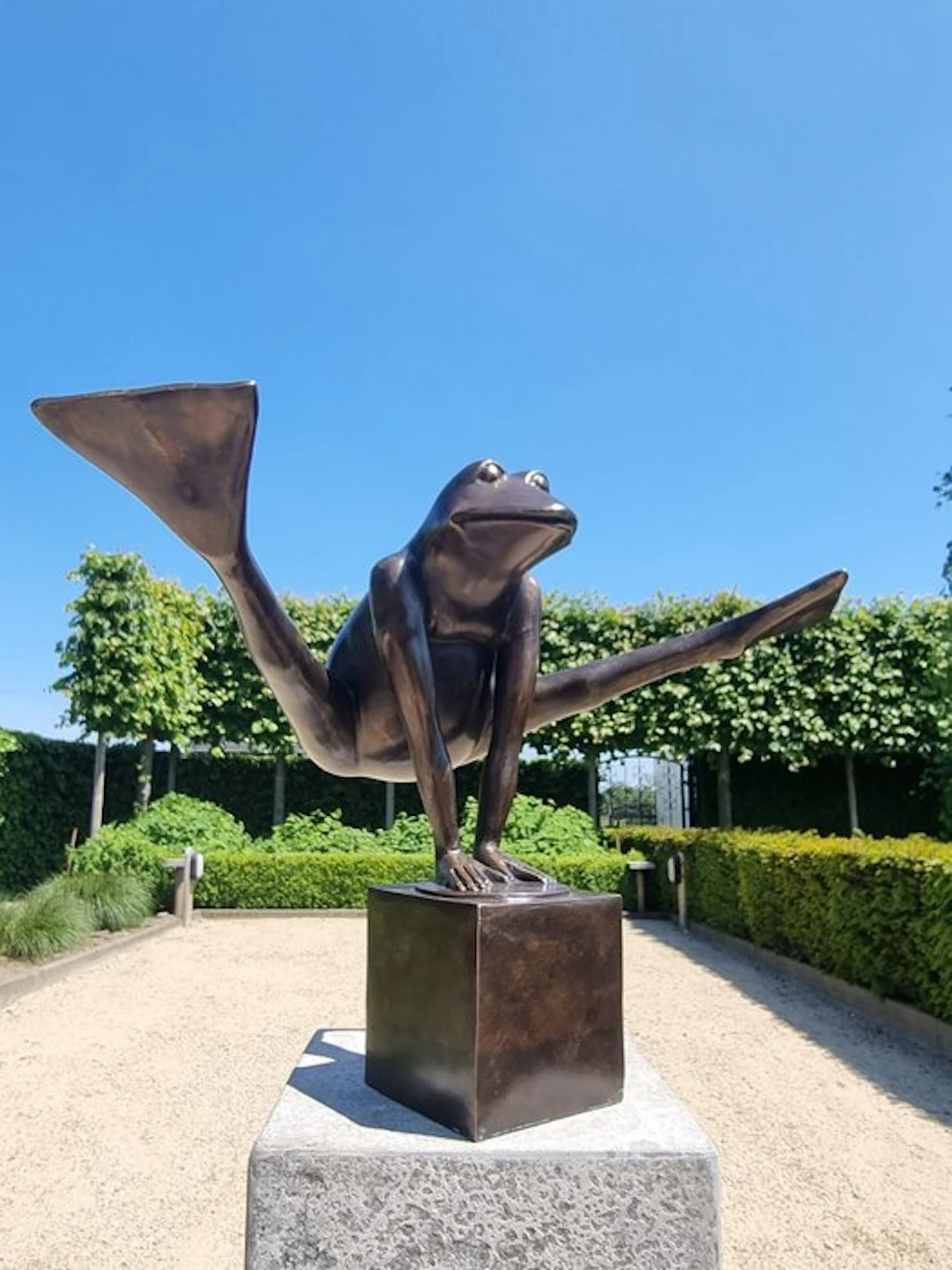 Figurine - Jumping frog - Bronze